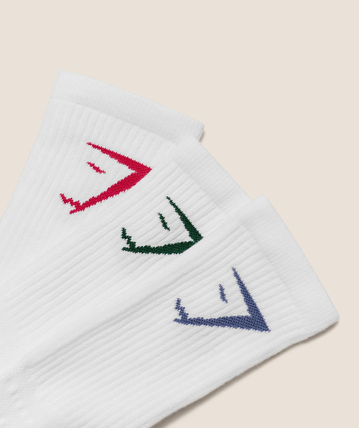 Gymshark Crew Socks 3pk - Worn Blue/Lift Green/Build Pink