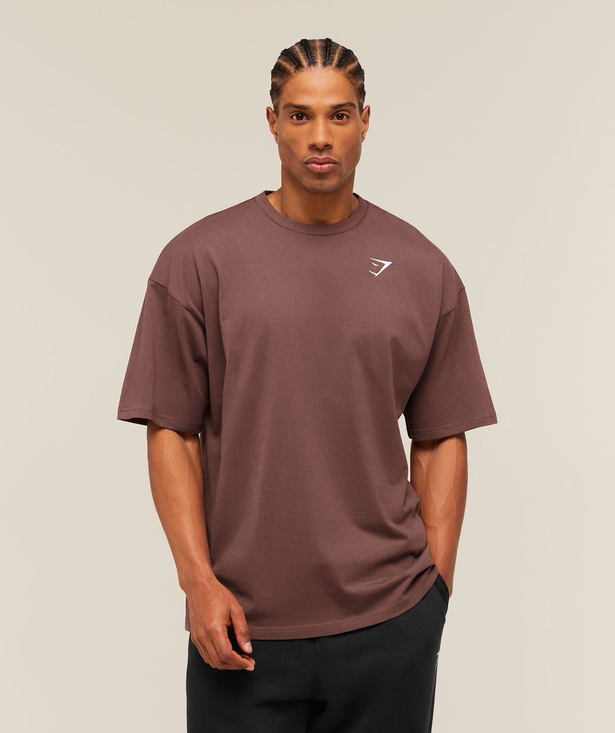 Gymshark Crest Oversized Tee - Espresso Brown