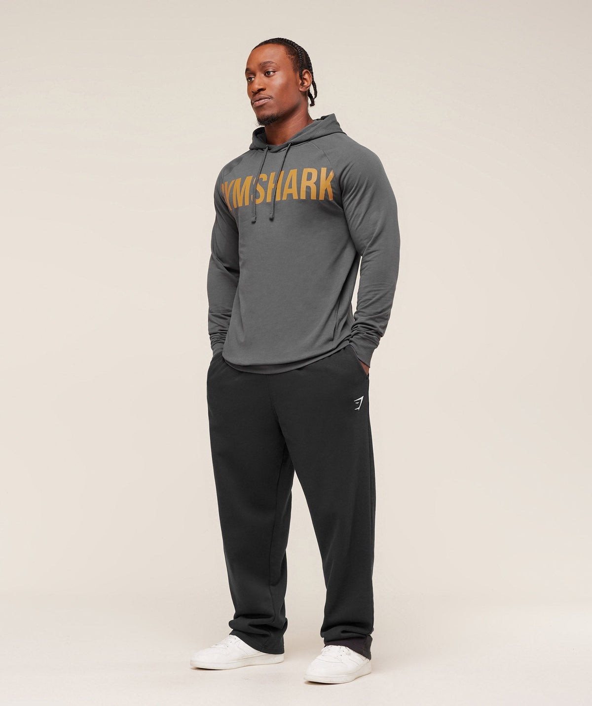 Gymshark Prime Hoodie - Onyx Grey/Antique Gold