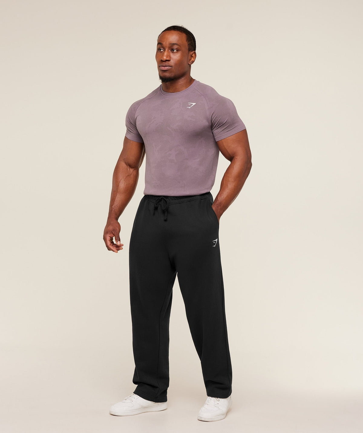 Gymshark Geo Seamless Tee - Dusk Purple/Cool Brown