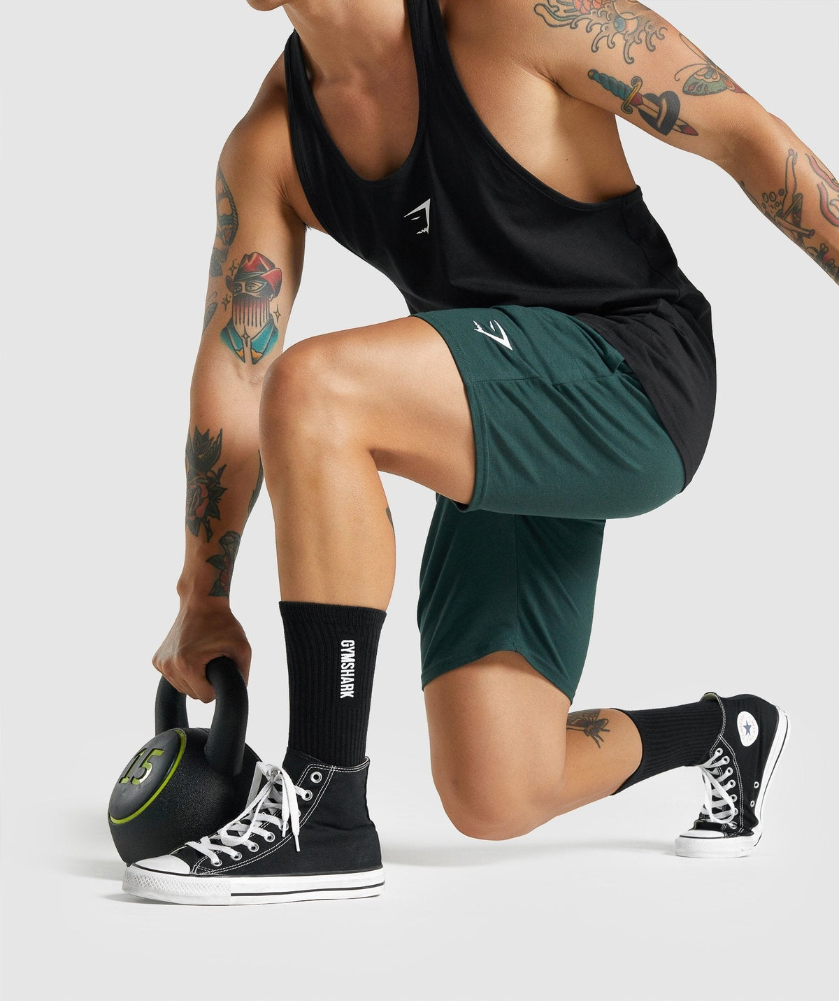 Gymshark Embroidered Logo Crew Socks - Black