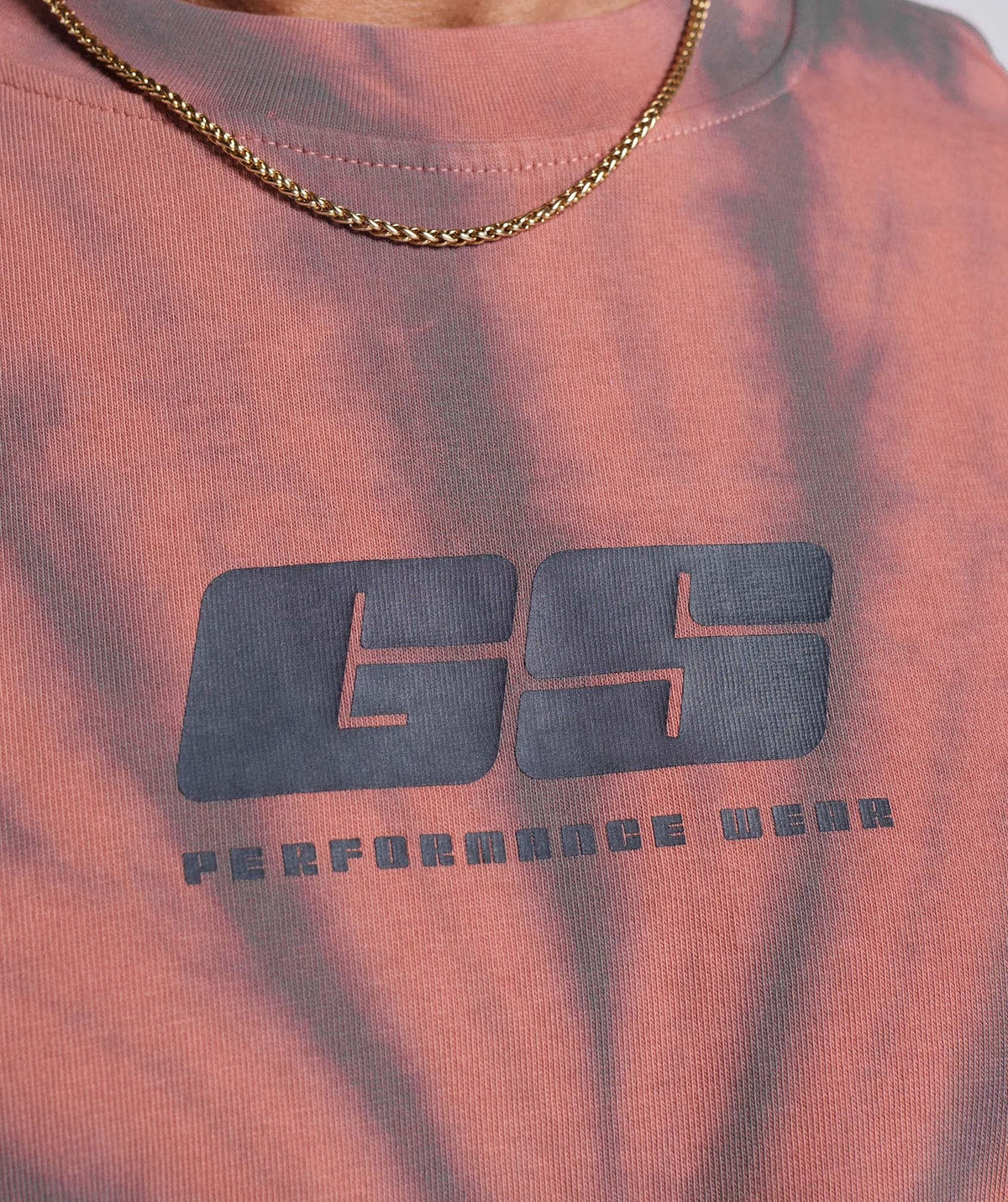 Gymshark Rest Day Tee - Terracotta Pink/Dusty Maroon/Spiral Optic Wash