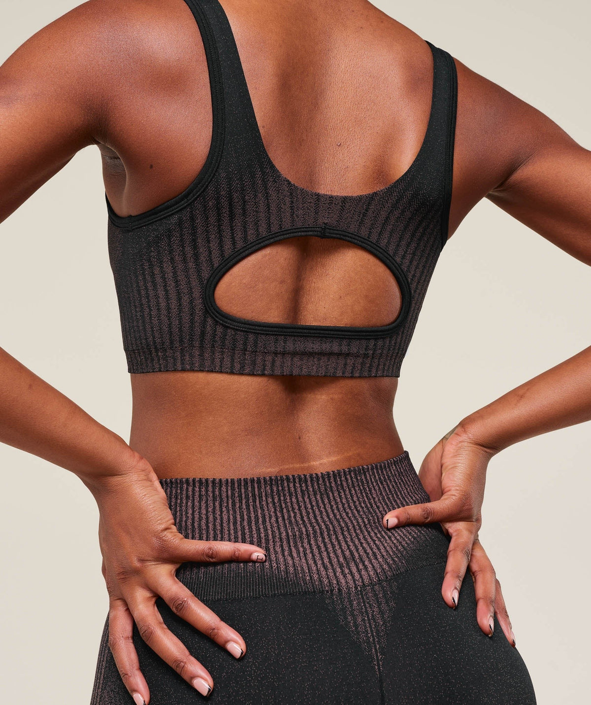 Gymshark Diffuse Seamless Sports Bra - Black/Calm Pink
