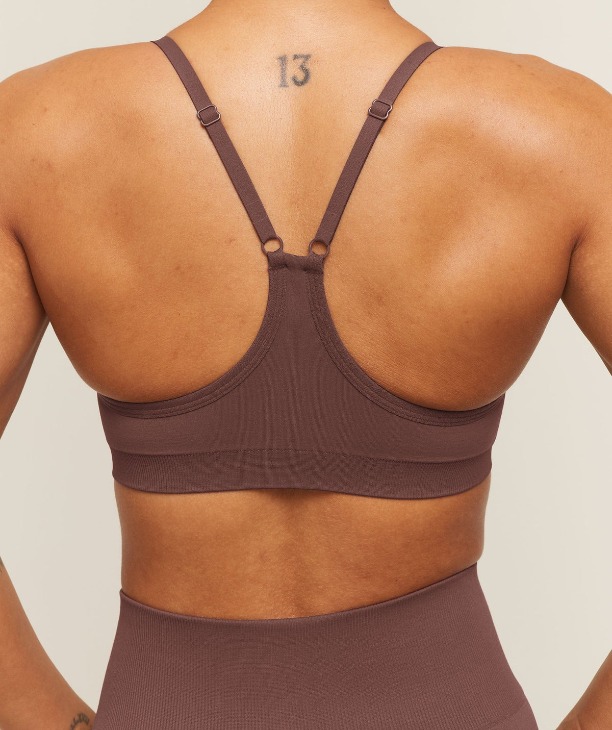 Gymshark Everyday Seamless Racerback Sports Bra - Espresso Brown