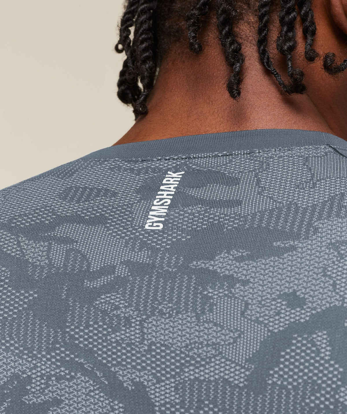 Gymshark Geo Seamless Long Sleeve Tee - Shadow Blue/Tranquil Blue