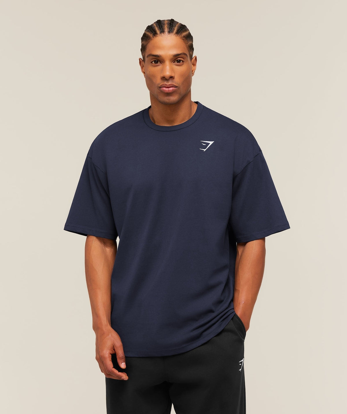 Gymshark Crest Oversized Tee - Heavy Blue