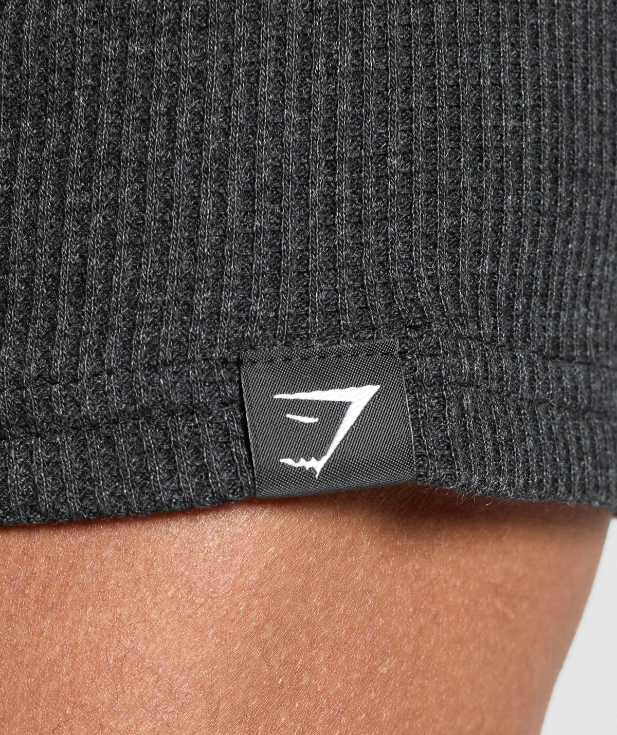 Gymshark Waffle Tee - Black/Cotton Part Dye
