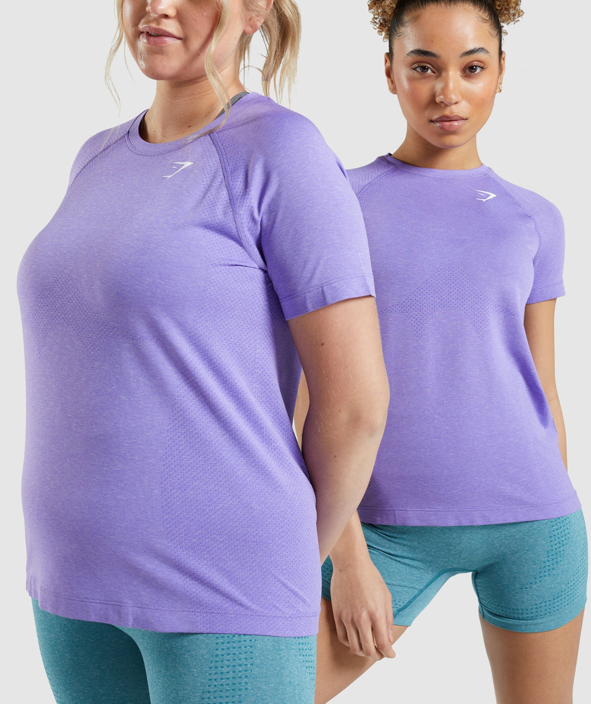 Gymshark Vital Seamless 2.0 Light Tee - Bright Purple/ Marl