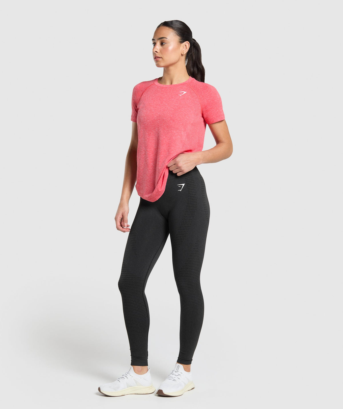 Gymshark Vital Seamless 2.0 Light Tee - Coral Red/Marl