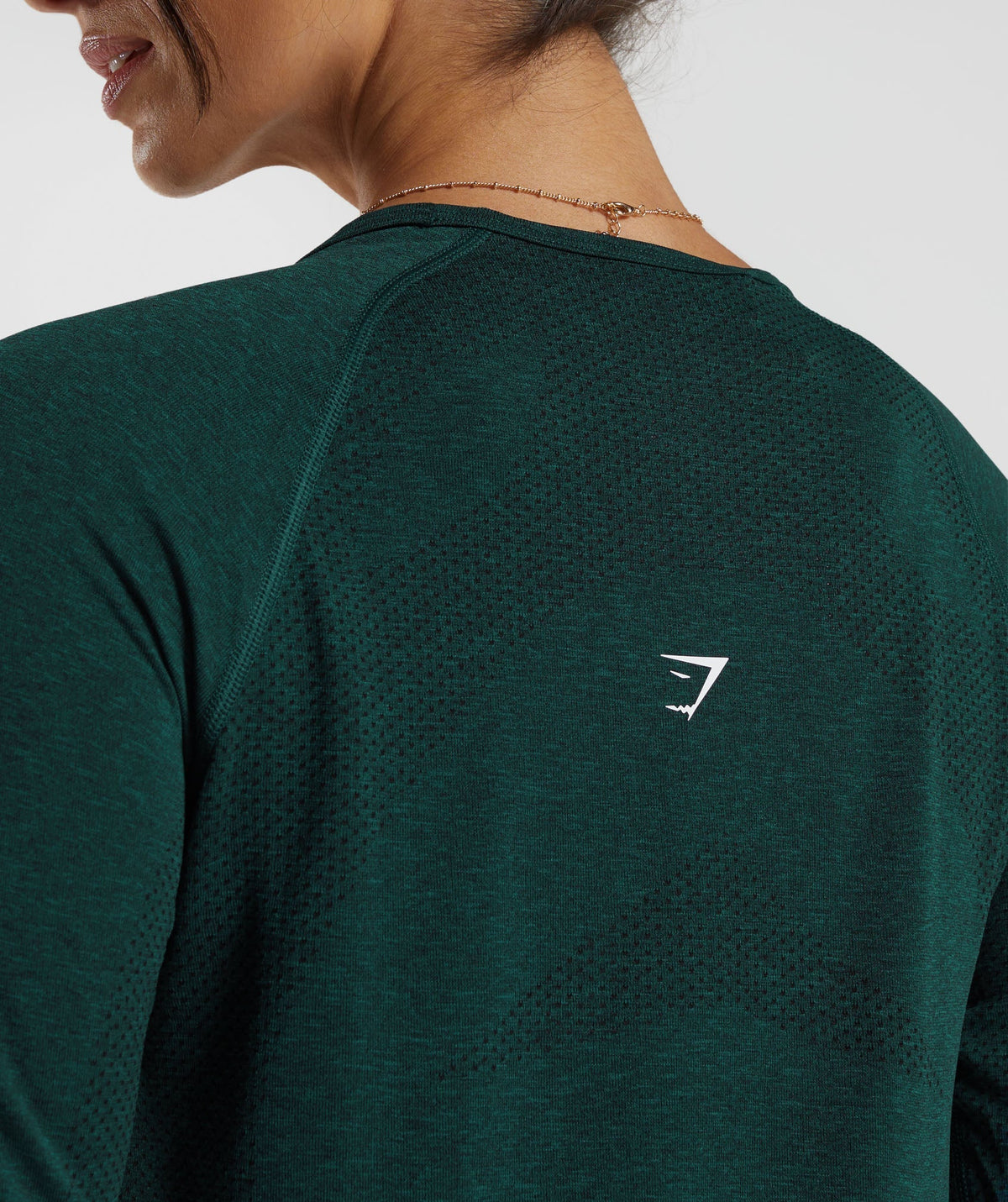Gymshark Vital Seamless 2.0 Light Long Sleeve Top - Deep Teal/ Marl