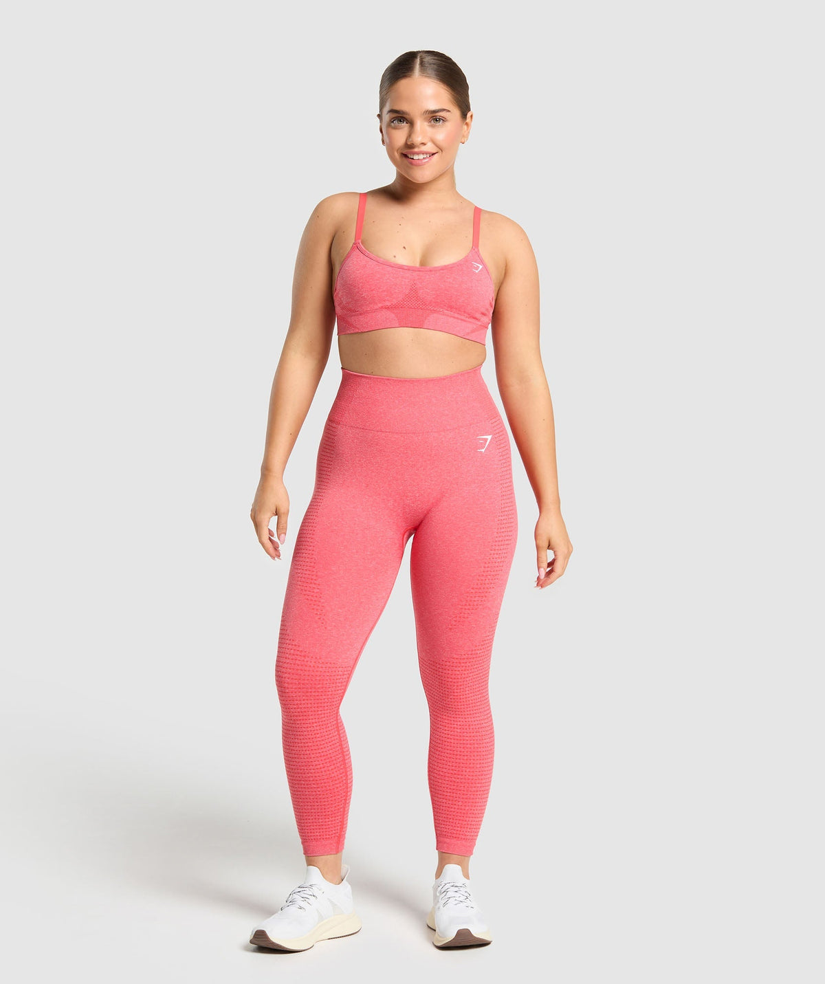 Gymshark Vital Seamless Short Leggings - Coral Red/Marl