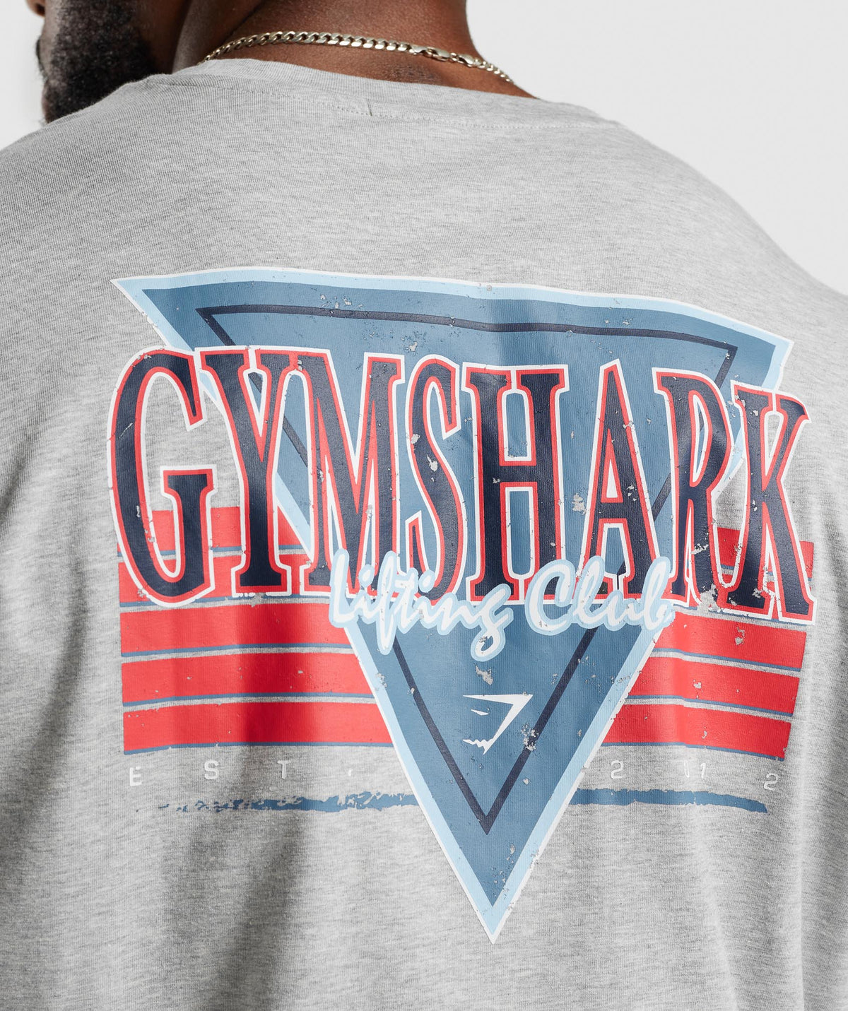Gymshark Retrowave Oversized Tee - Light Grey Core Marl