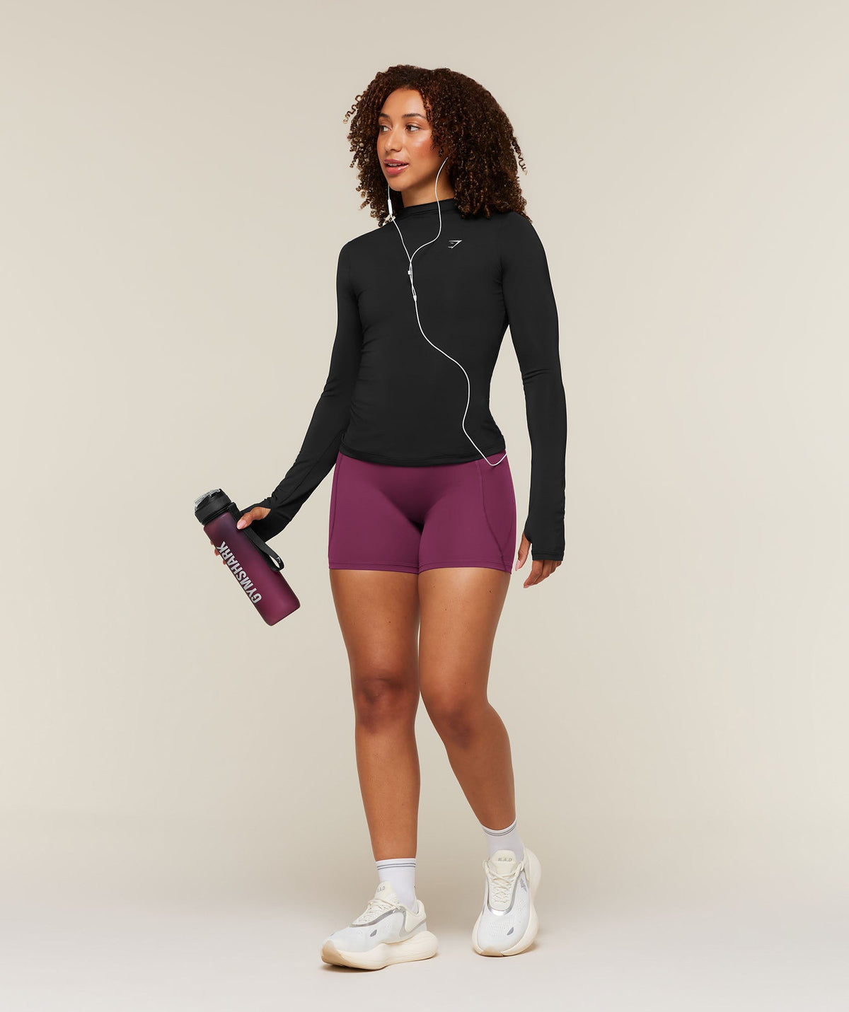 Gymshark Running High Neck Long Sleeve Top - Black