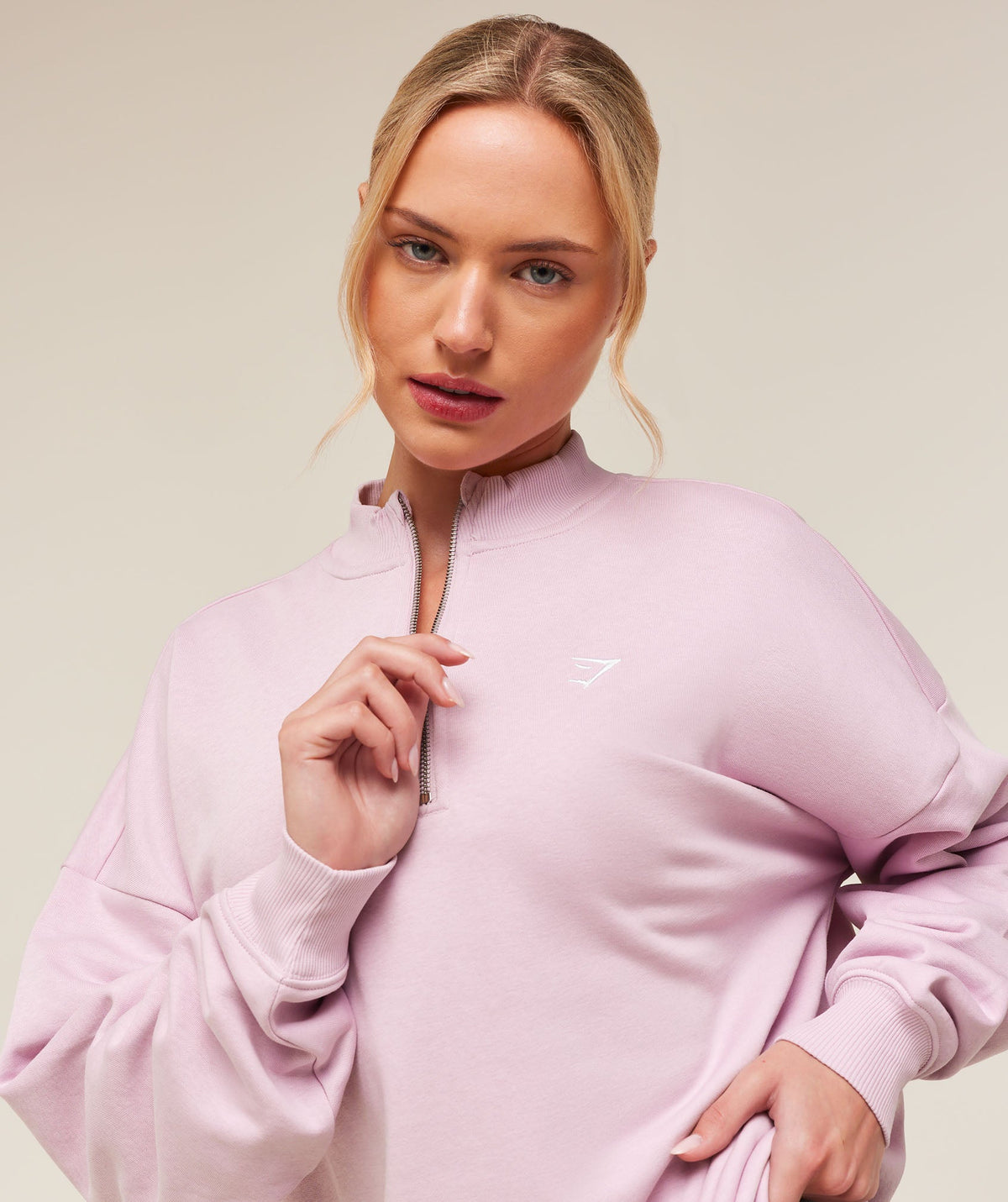 Gymshark Training Oversized 1/4 Zip - Haze Pink