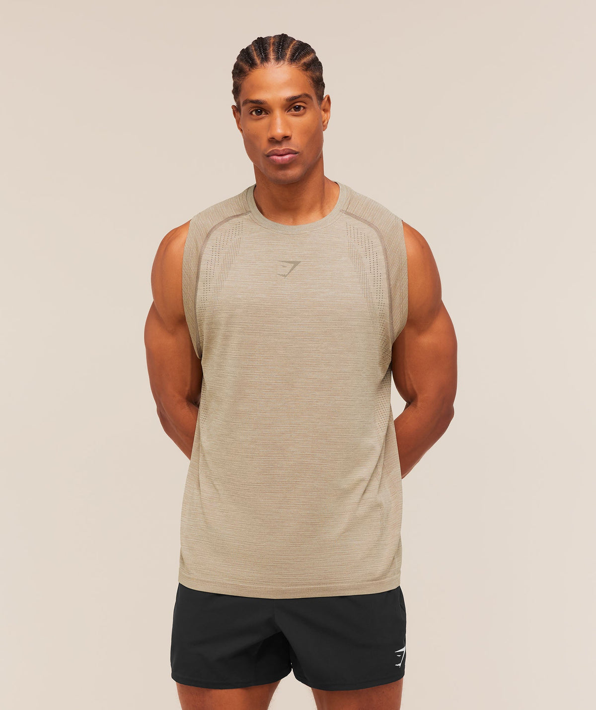Gymshark Versatile Seamless Tank - Chalk Beige/Lifestyle Brown