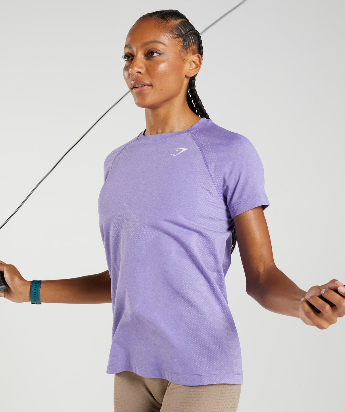 Gymshark Vital Seamless 2.0 Light Tee - Digital Violet Marl