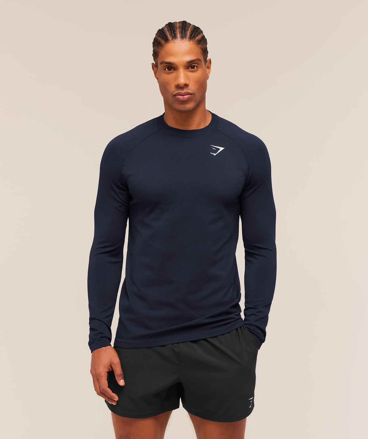 Gymshark Vital Seamless Long Sleeve Tee - Navy/Heavy Blue