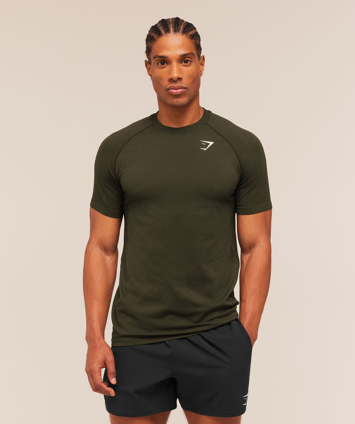 Gymshark Vital Seamless Tee - Strength Green/Canvas Green