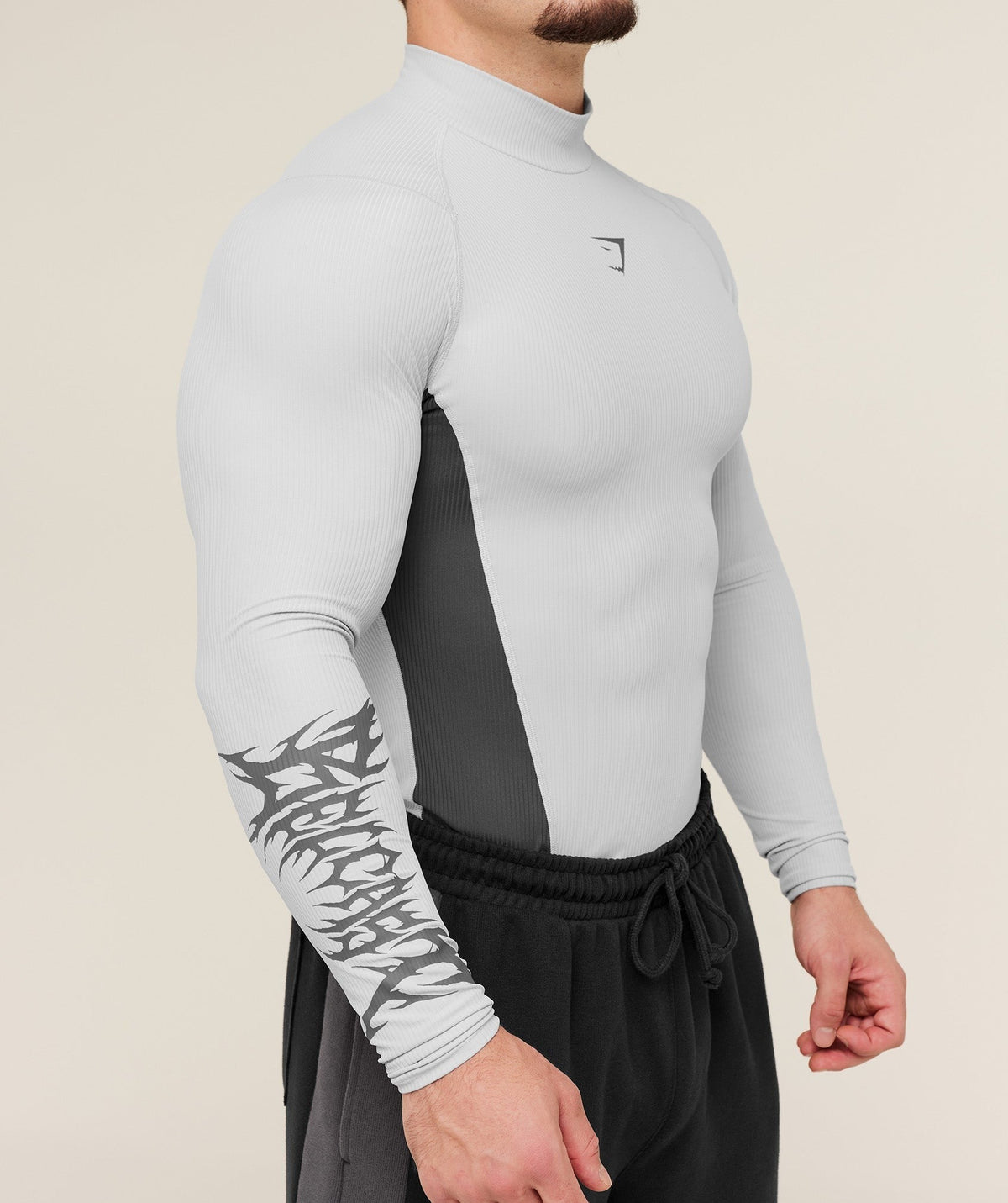 Gymshark GS x Carlos Long Sleeve Tee - Light Grey/Onyx Grey