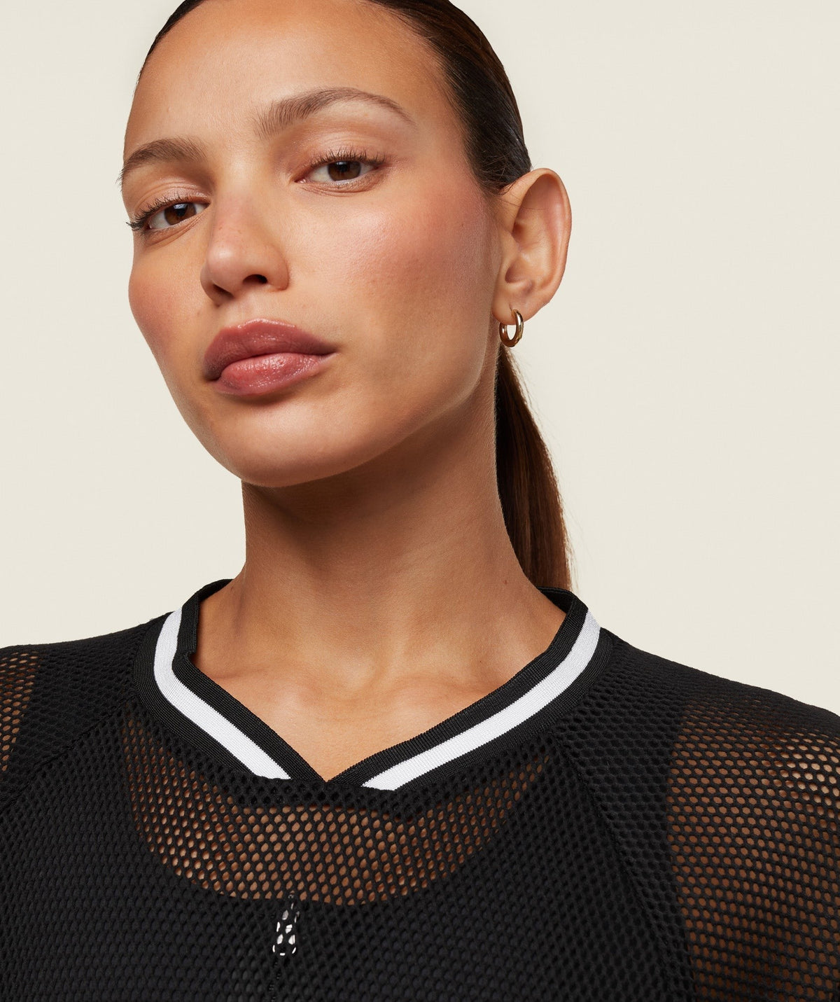 Gymshark Abstract Trend Mesh Tee - Black/Soft White
