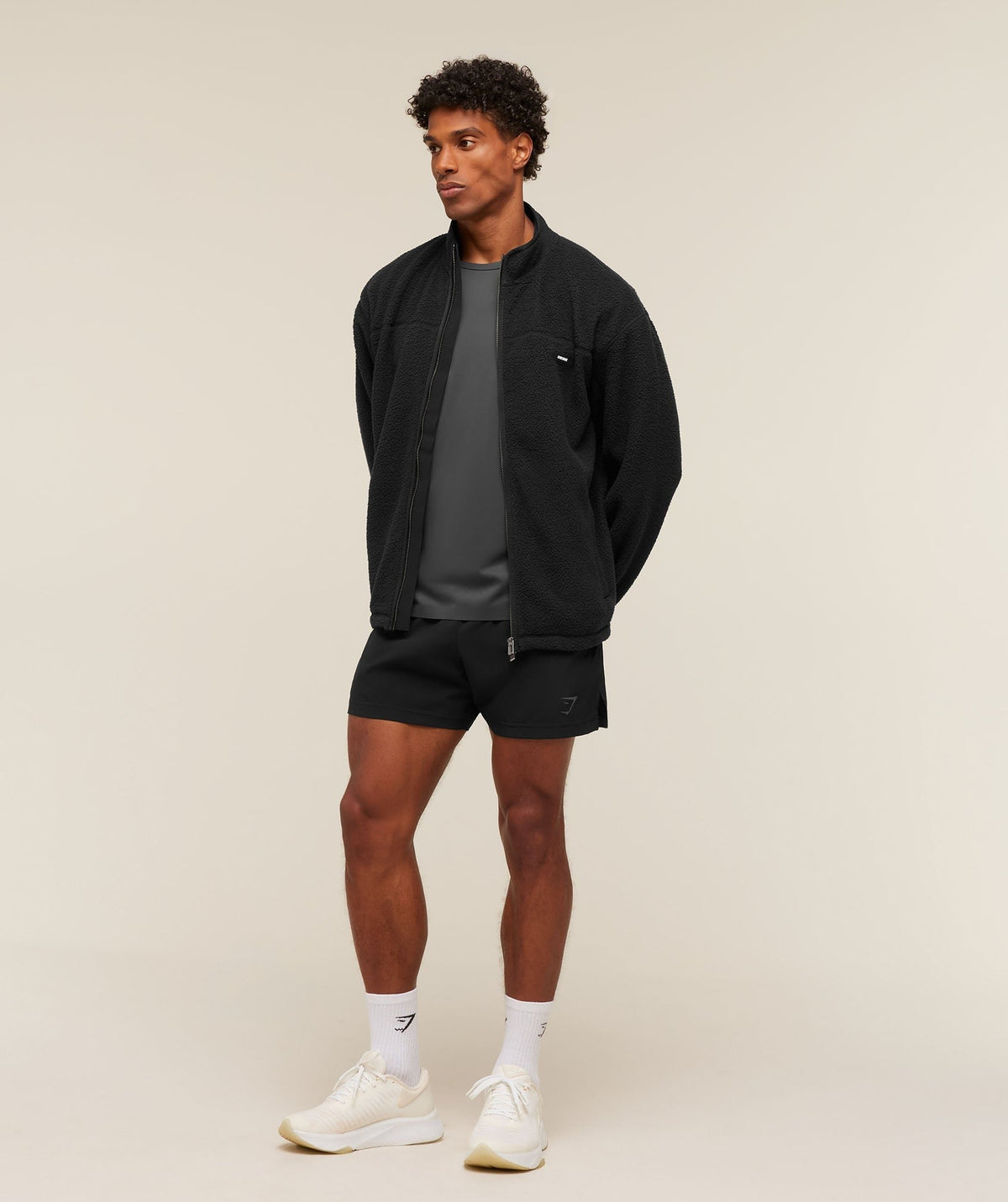 Gymshark Fleece Zip Through Jacket - Black