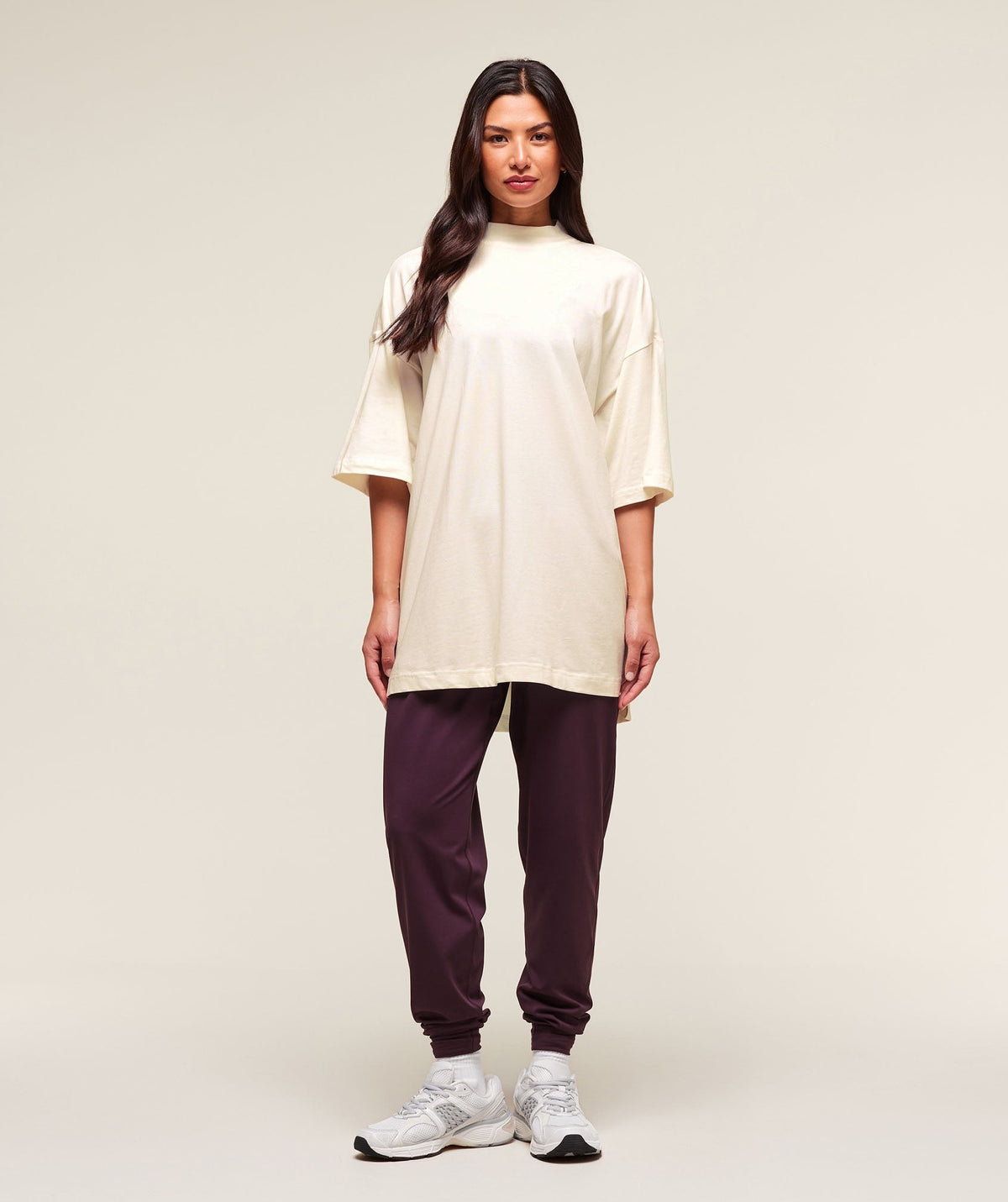 Gymshark Covered Longline Cotton Tee - Soft White