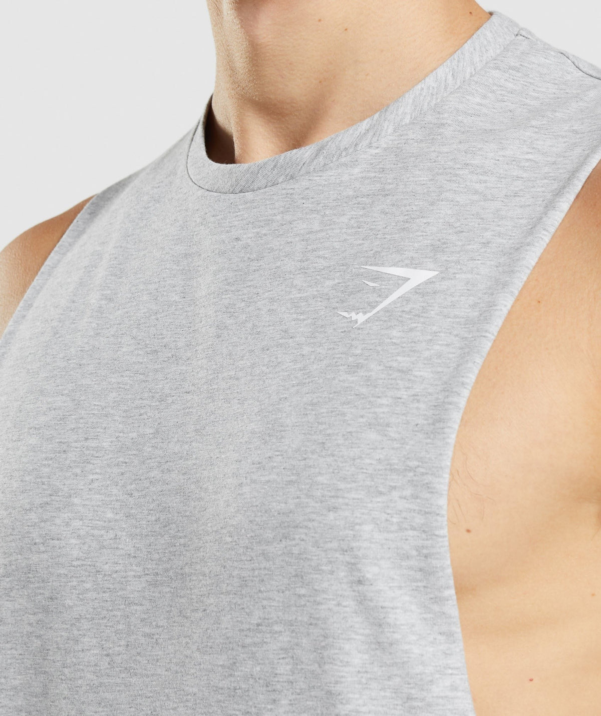 Gymshark Critical Drop Arm Tank - Light Grey Core Marl