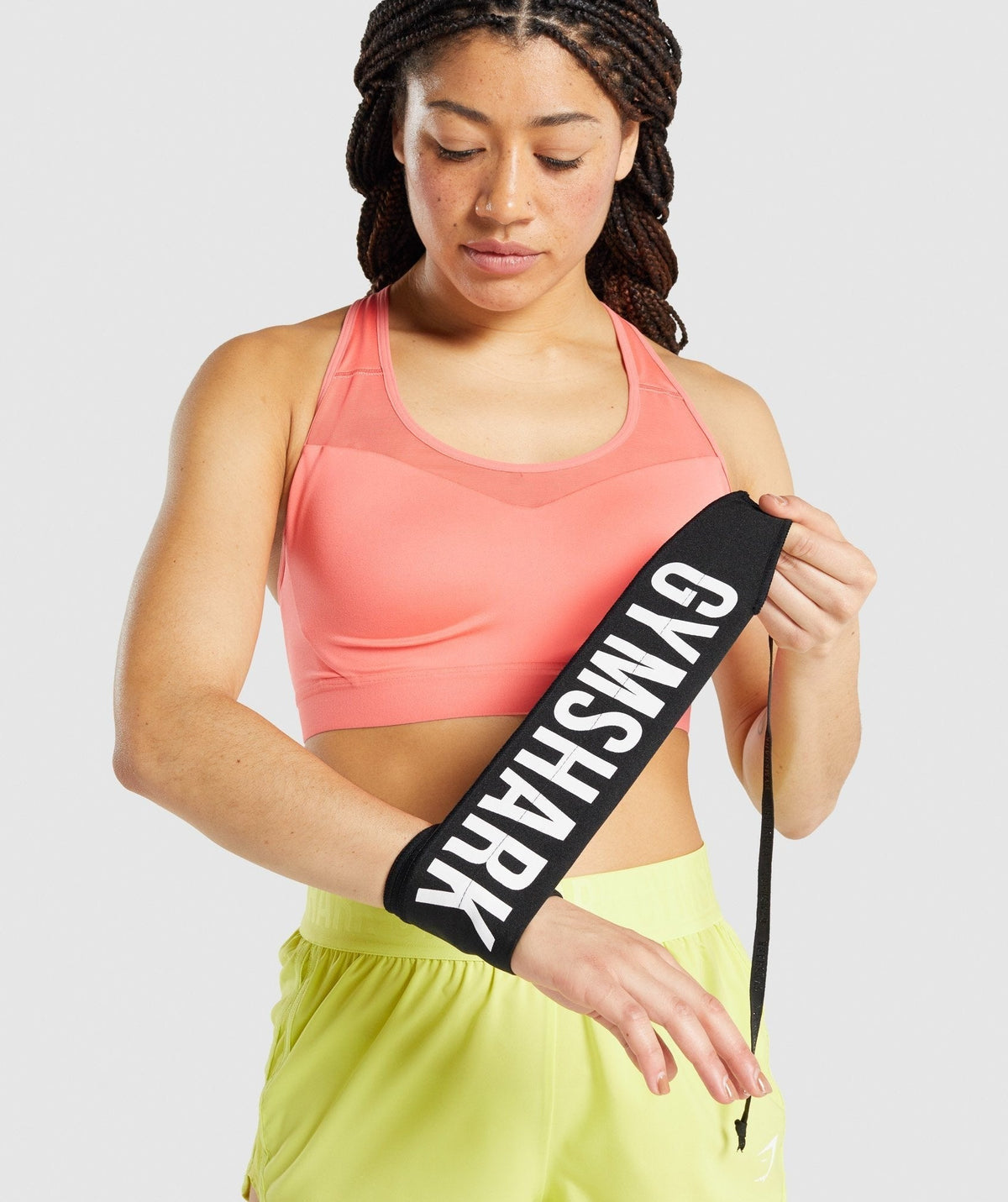Gymshark Wrist Straps (Self Tie) - Black