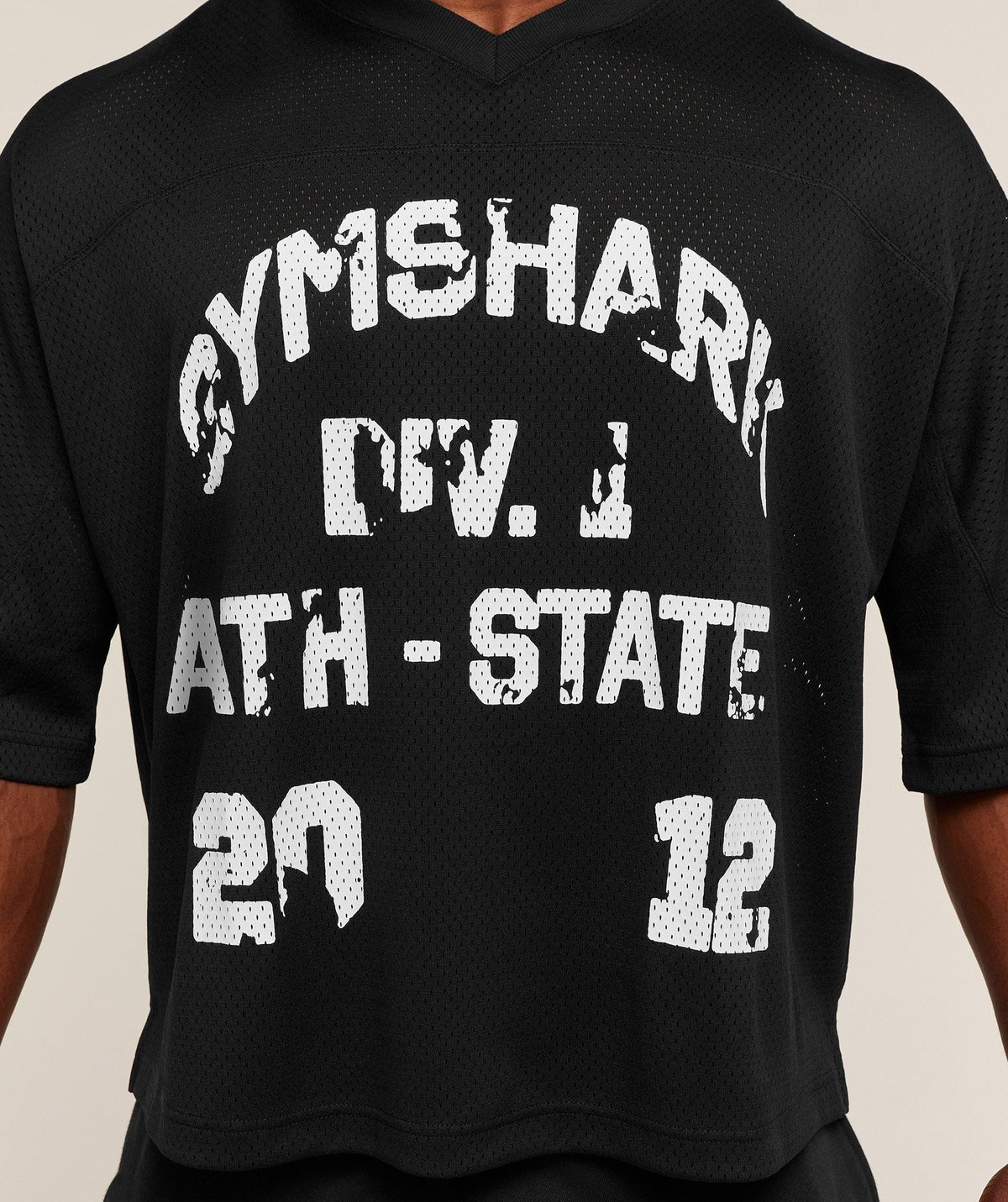 Gymshark Graphic Mesh Oversized Tee - Black