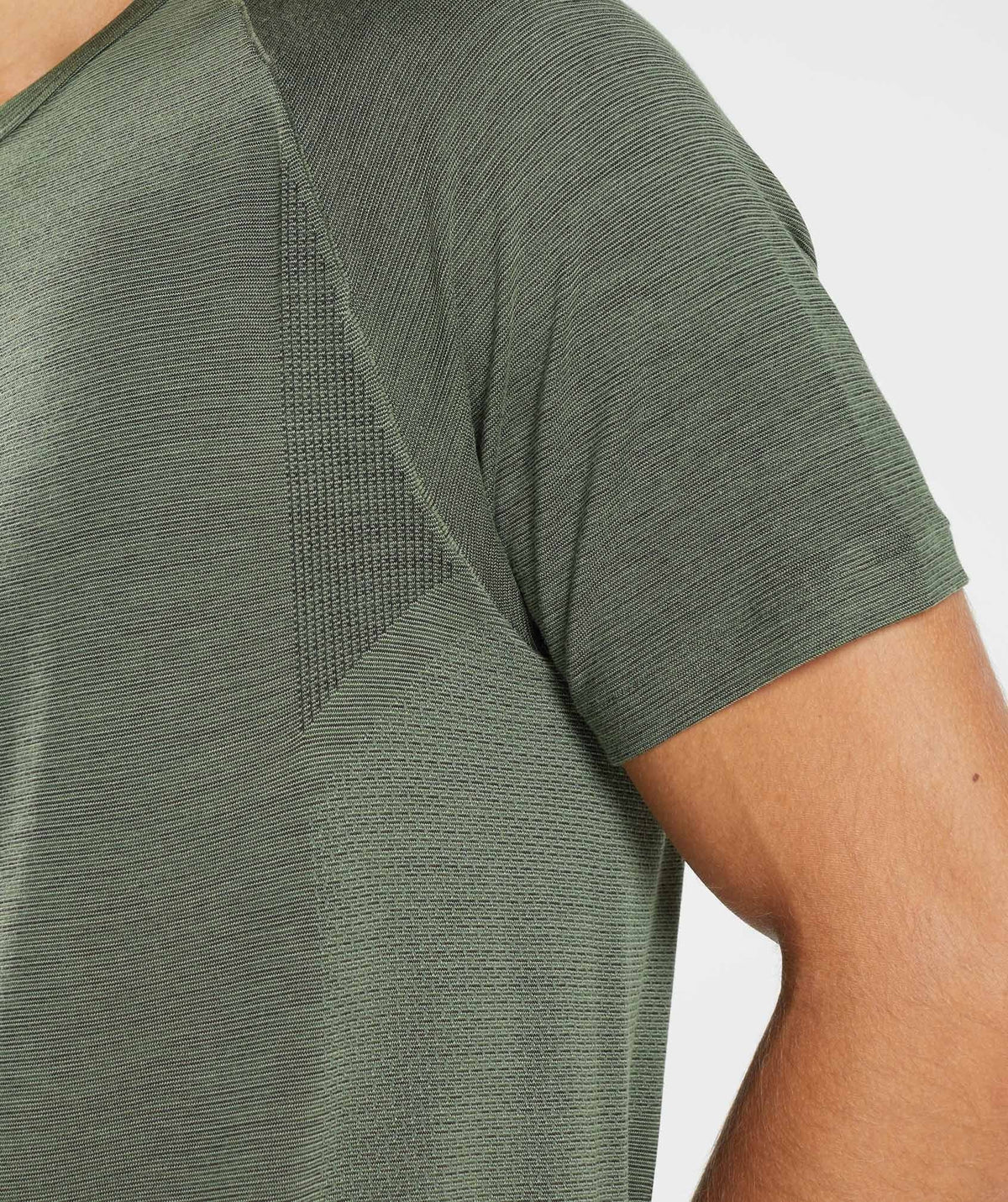 Gymshark Retake Seamless Tee - Core Olive/Black Marl