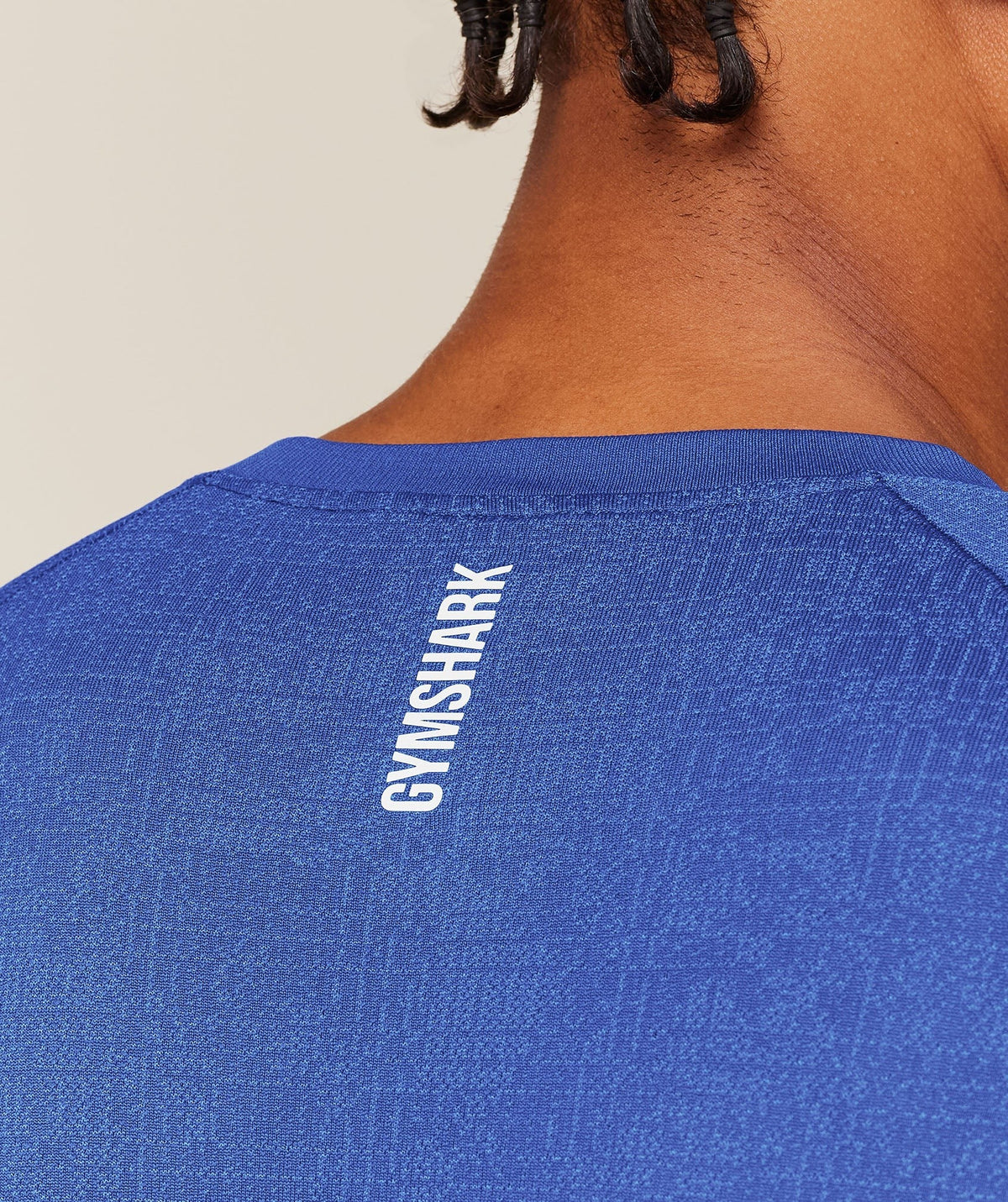 Gymshark Geo Seamless Grid Tee - Force Blue/Steady Purple