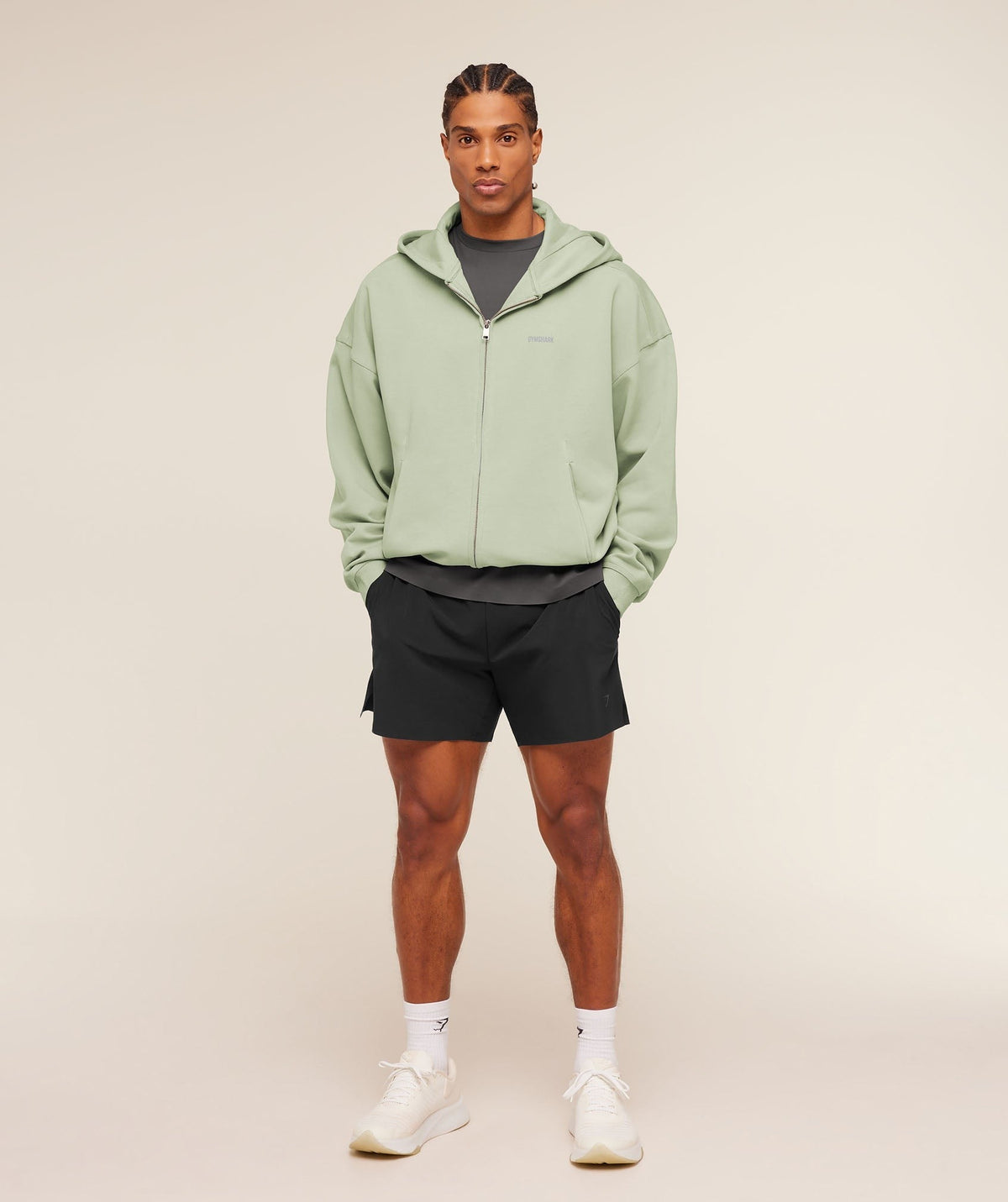 Gymshark Evolve Lightweight Zip Through Hoodie - Haze Green