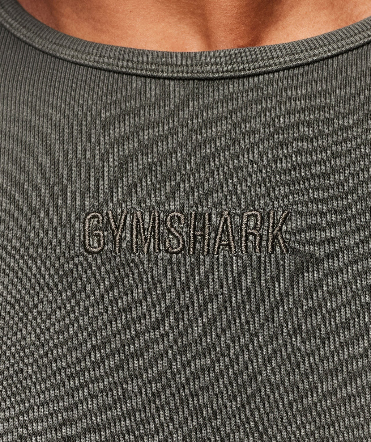 Gymshark Premium Washed Ribbed Tee - Strength Green