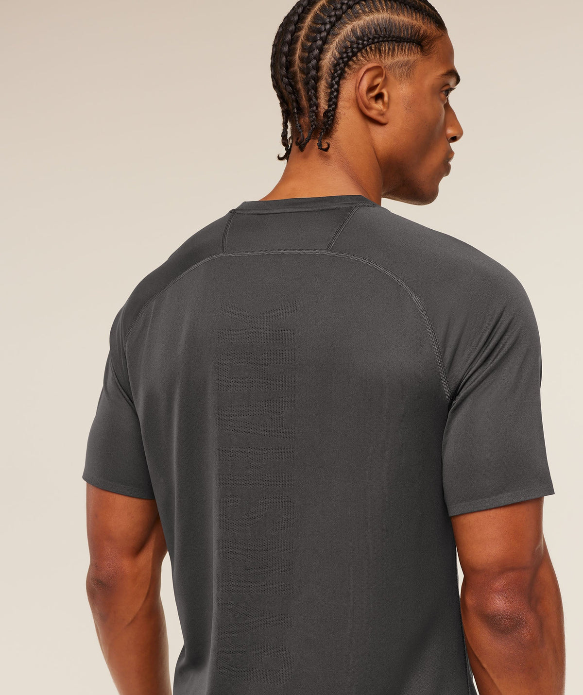 Gymshark Hybrid Engineered Jacquard Tee - Onyx Grey