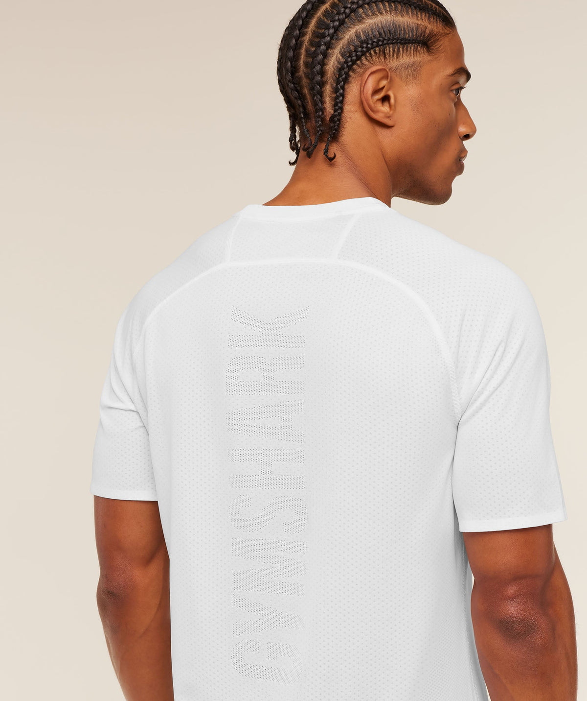 Gymshark Hybrid Engineered Jacquard Tee - White