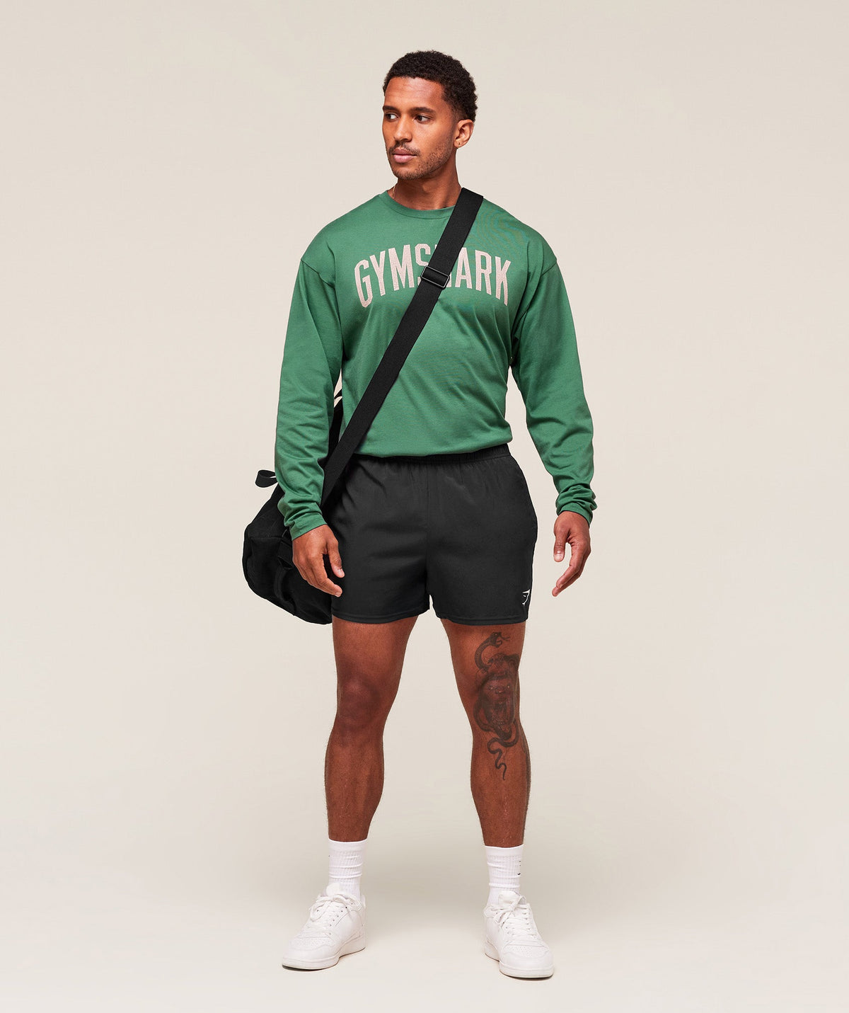 Gymshark Worn Graphic Long Sleeve Tee - Lift Green