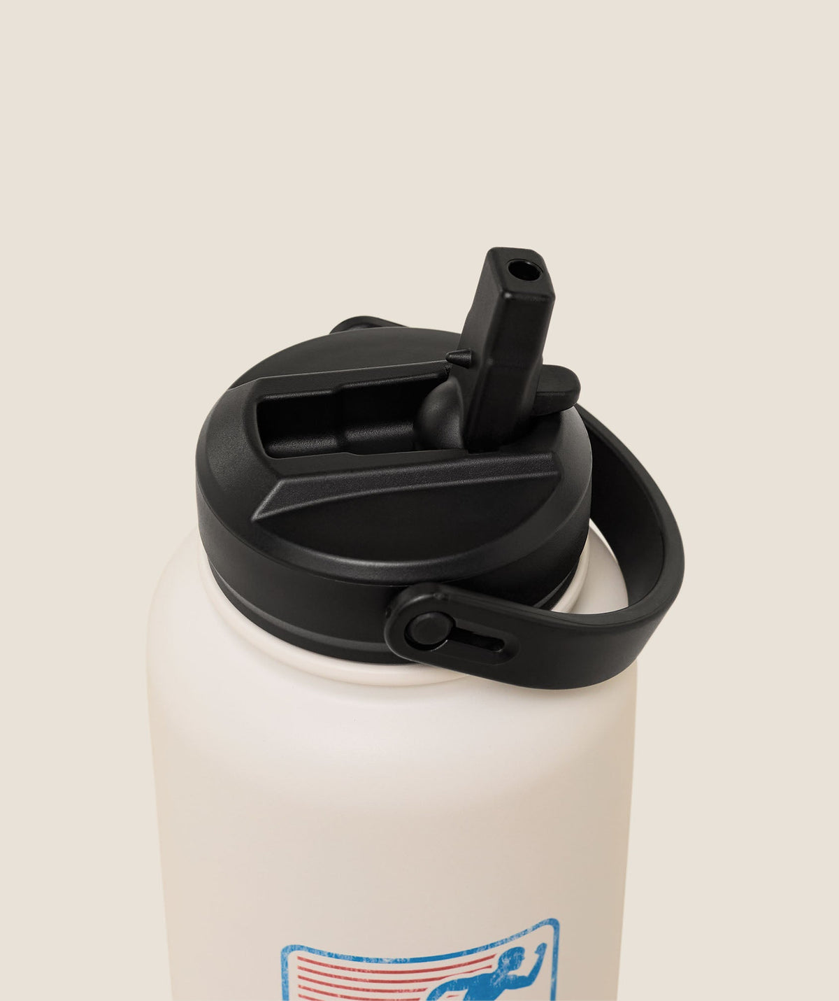 Gymshark Run Club Graphic Metal 1L w Straw Bottle - Soft White