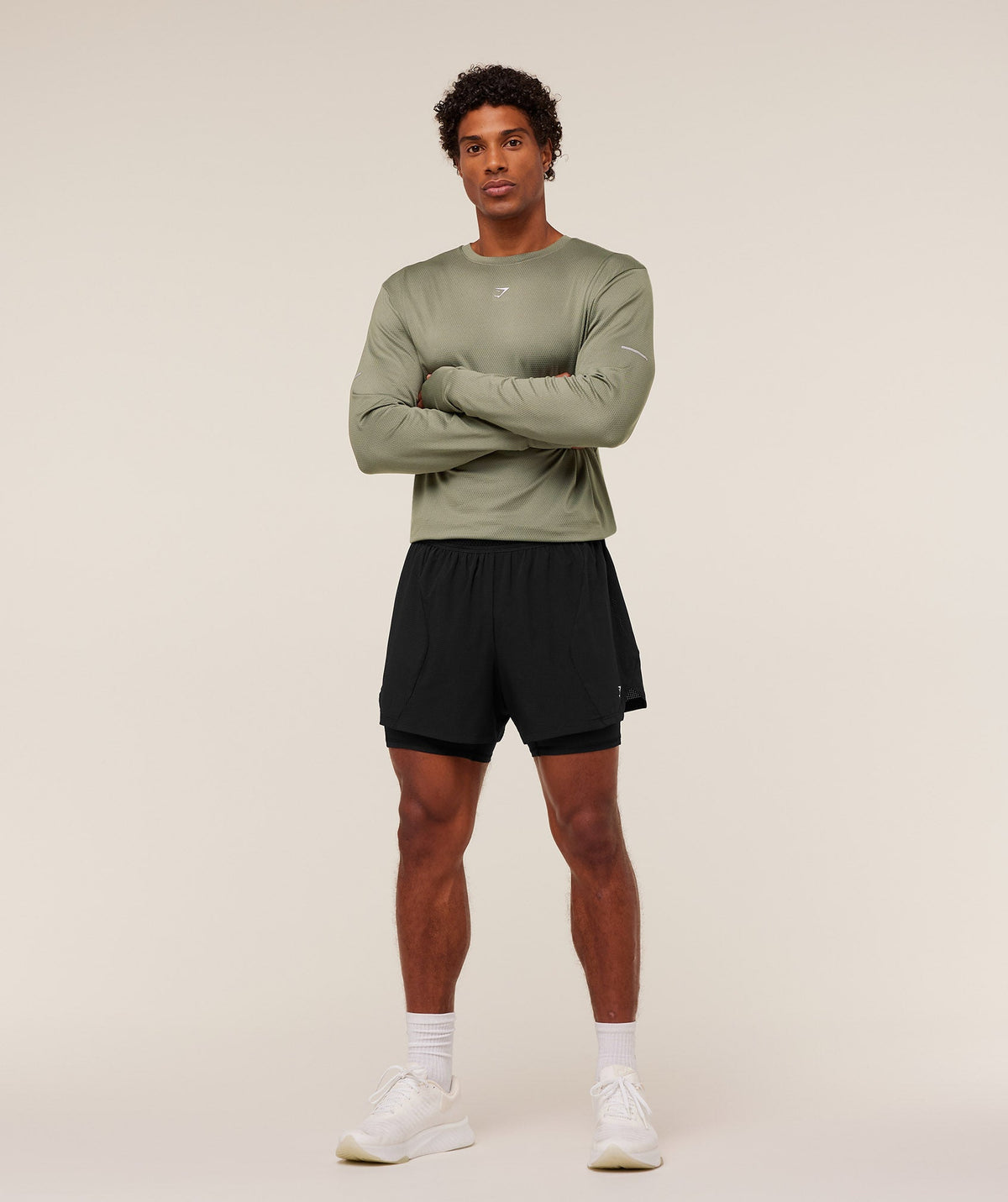 Gymshark Running Long Sleeve Tee - Base Green