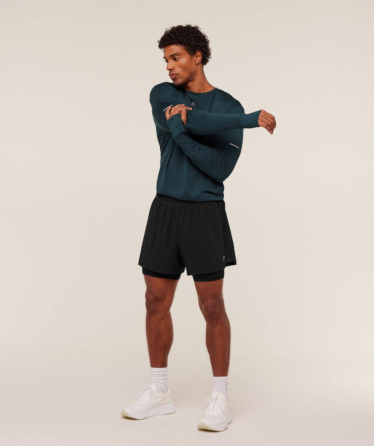 Gymshark Running Long Sleeve Tee - Deep Petrol Blue