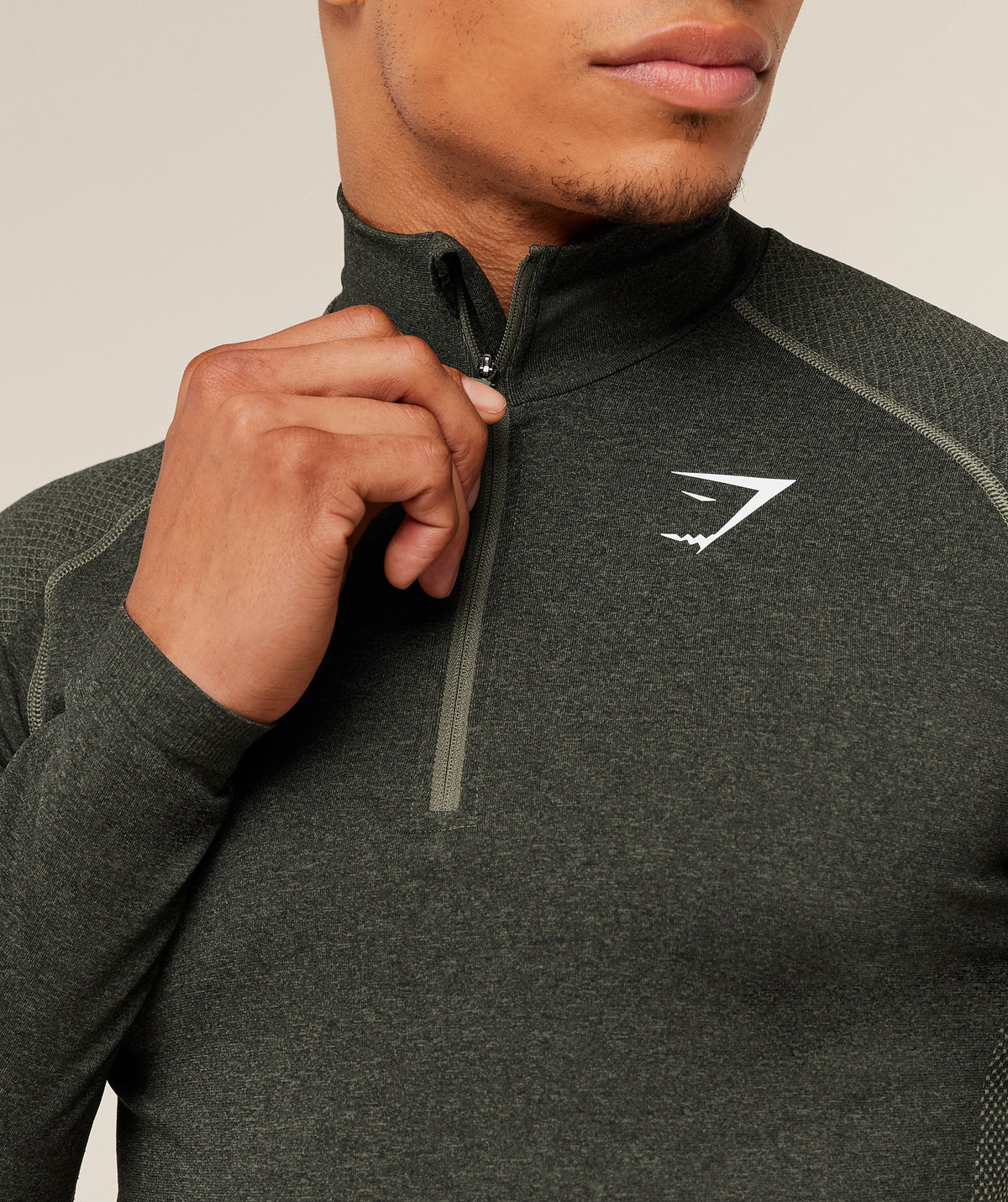 Gymshark Vital Seamless 1/4 Zip - Core Olive/Black