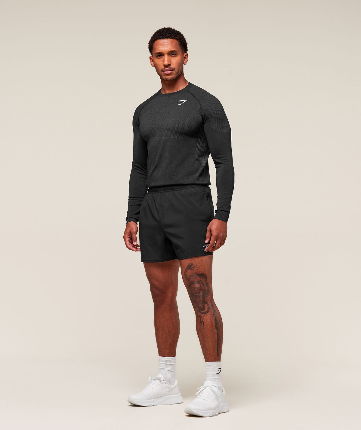 Gymshark Vital Seamless Long Sleeve Tee - Black/Silhouette Grey