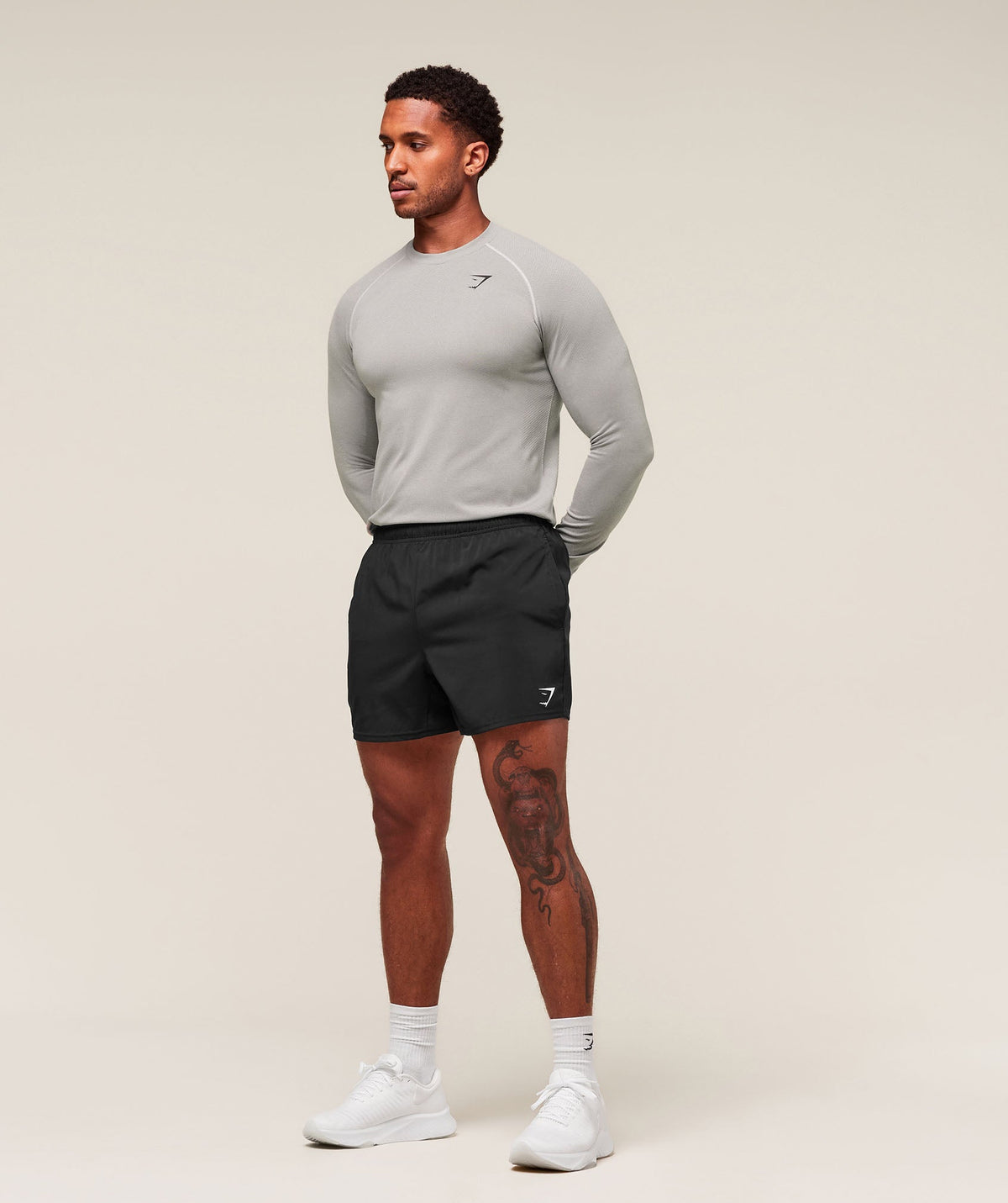 Gymshark Vital Seamless Long Sleeve Tee - Light Grey/Smokey Grey