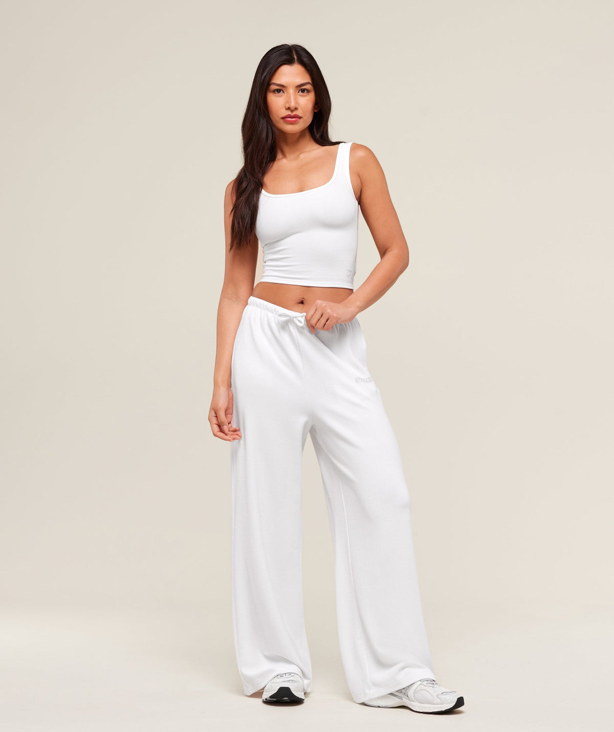 Gymshark Waffle Cropped Tank - White