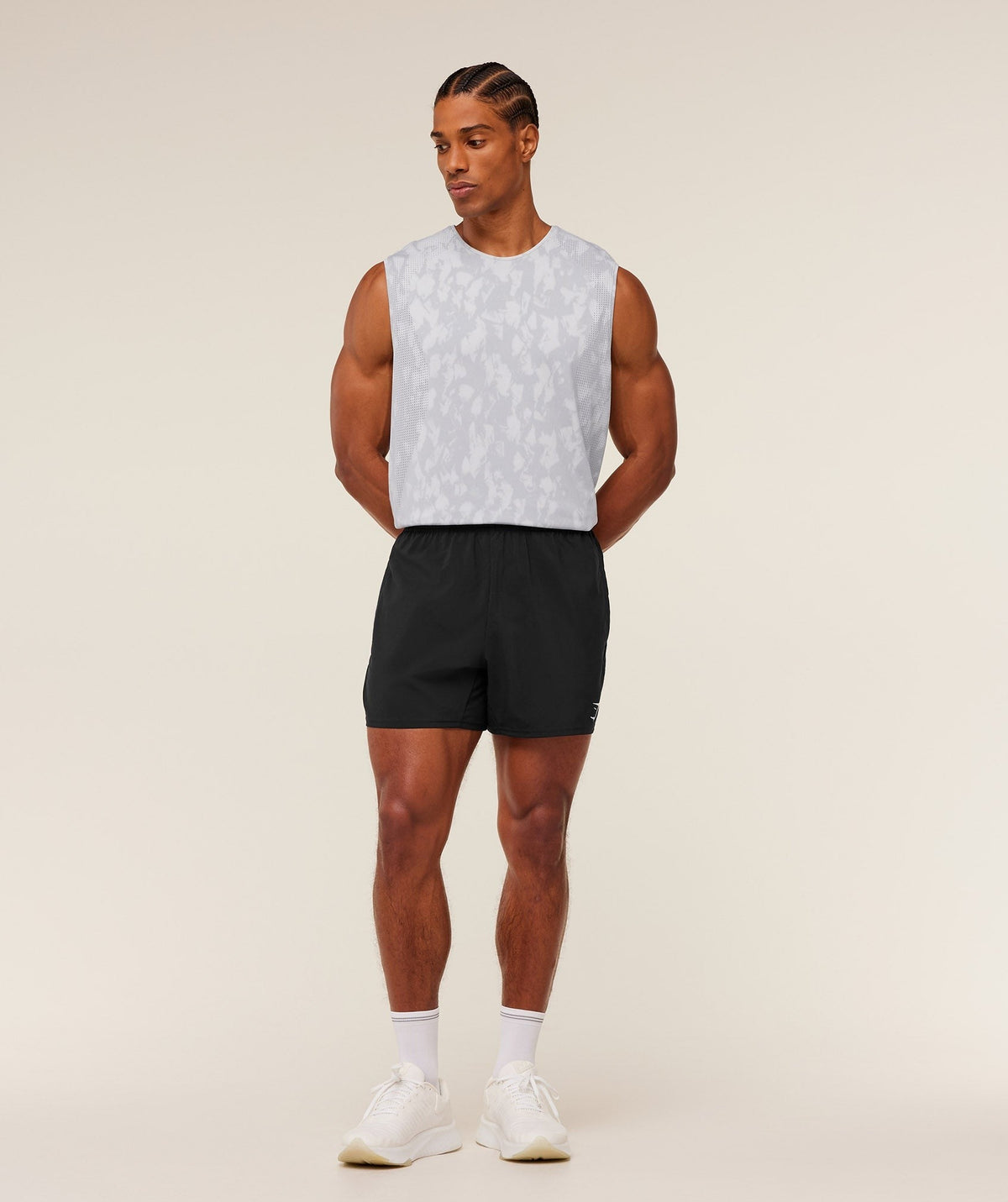 Gymshark Distance Seamless Tank - Light Grey/Acid Wash