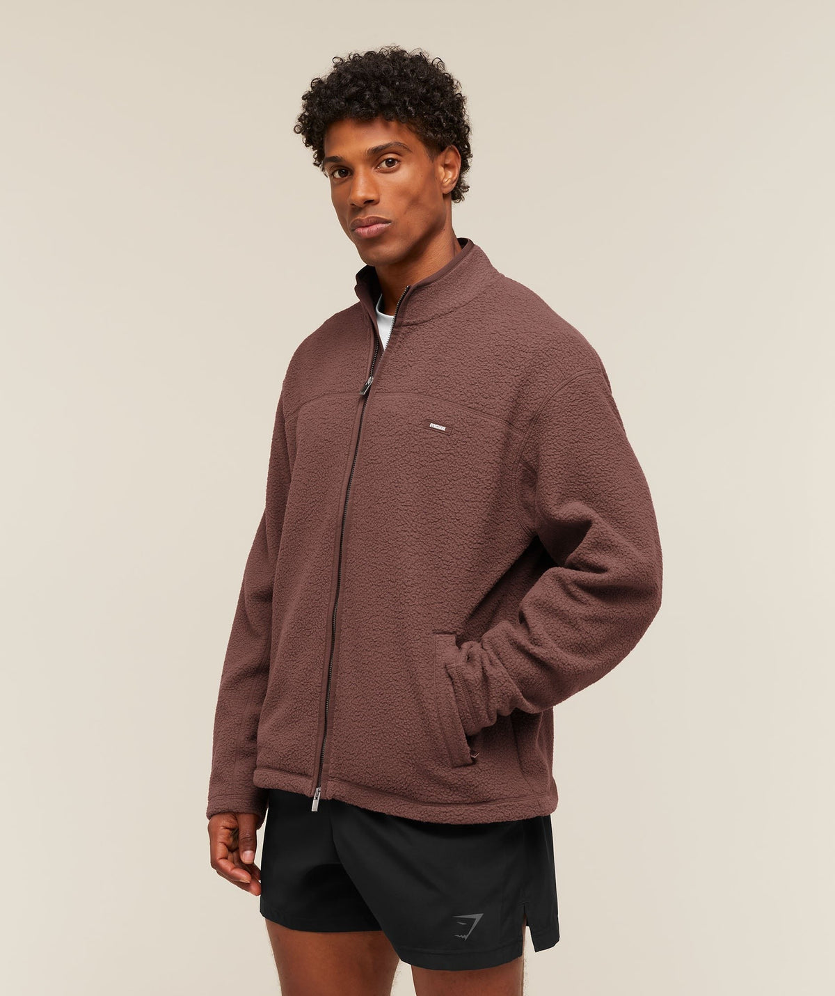 Gymshark Fleece Zip Through Jacket - Espresso Brown