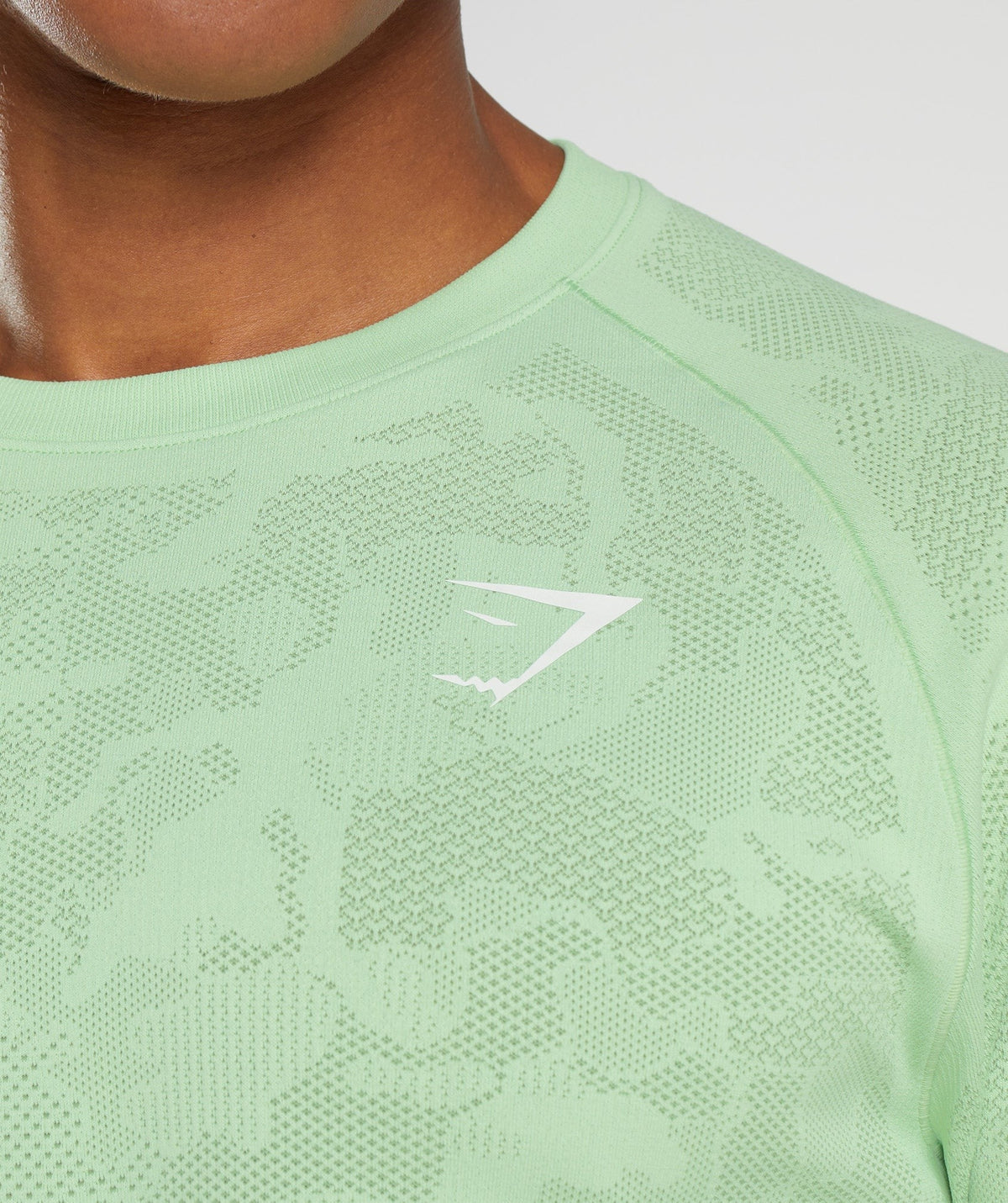 Gymshark Geo Seamless Long Sleeve Tee - Aloe Green/Tea Green