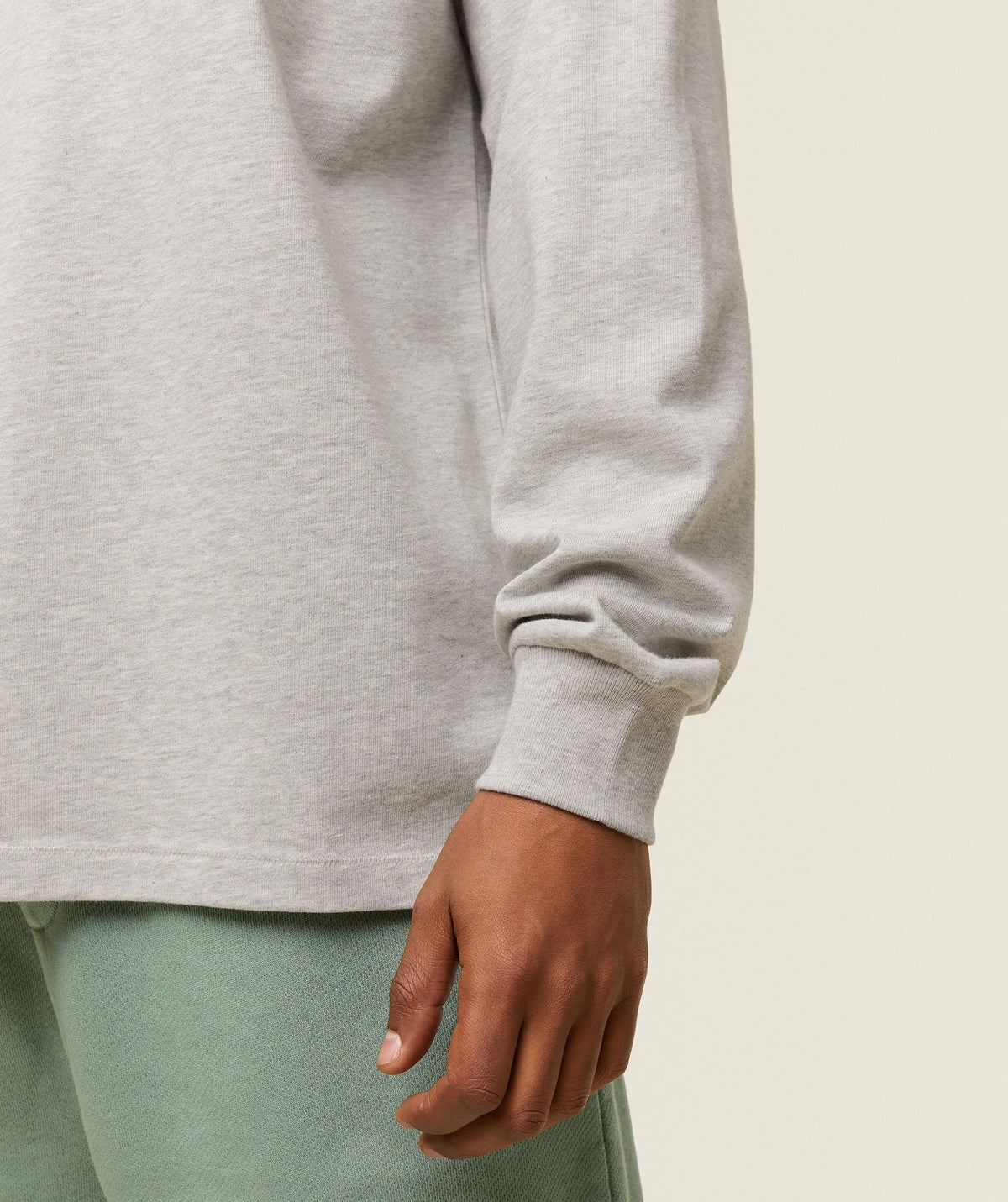 Gymshark Lifestyle Relaxed Long Sleeve Tee - Light Grey Core Marl