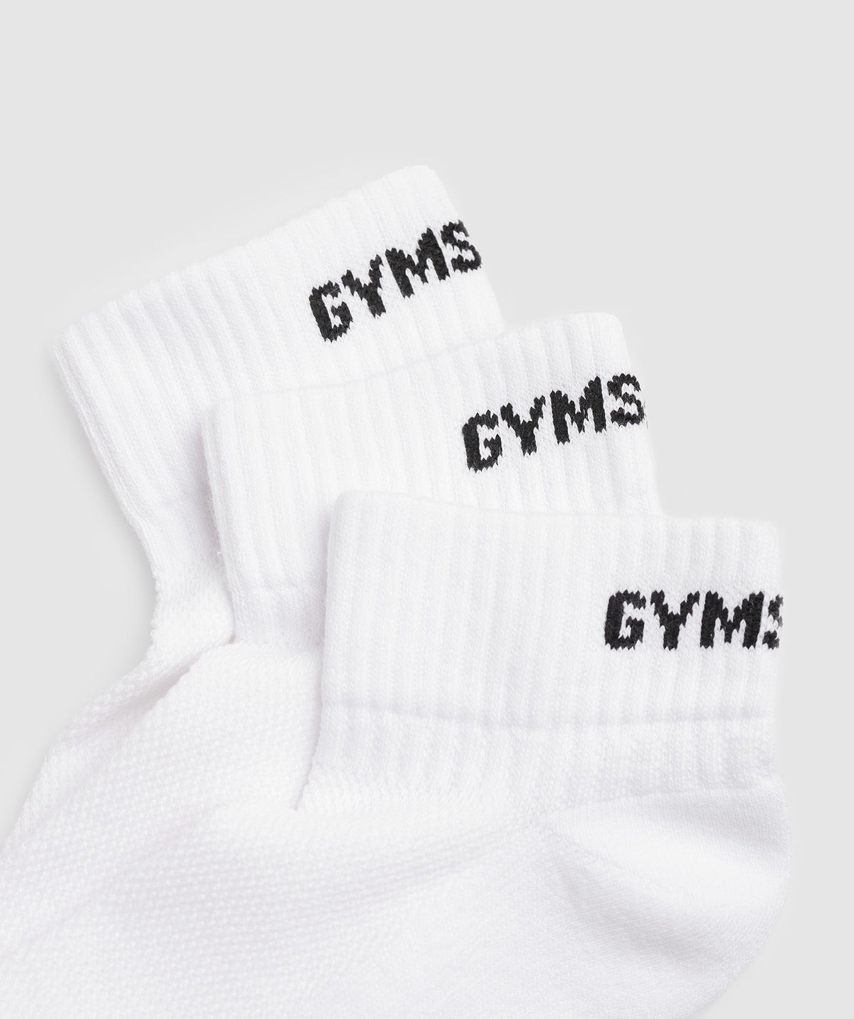 Gymshark GS Jacquard Quarter Socks 3pk - White
