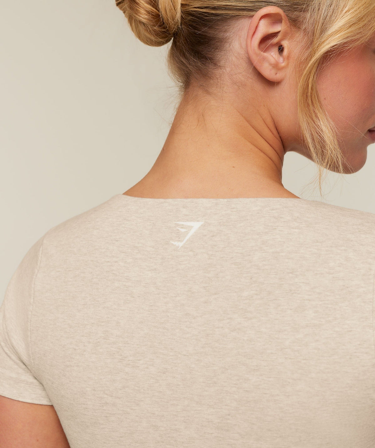 Gymshark CottonMoveTM Midi Short Sleeve Top - Oat Marl