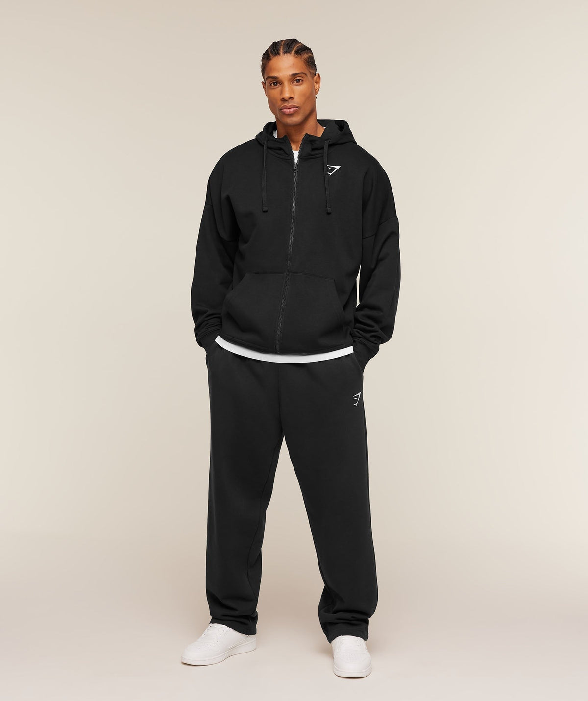 Gymshark Essential Oversized Zip Up Hoodie - Black